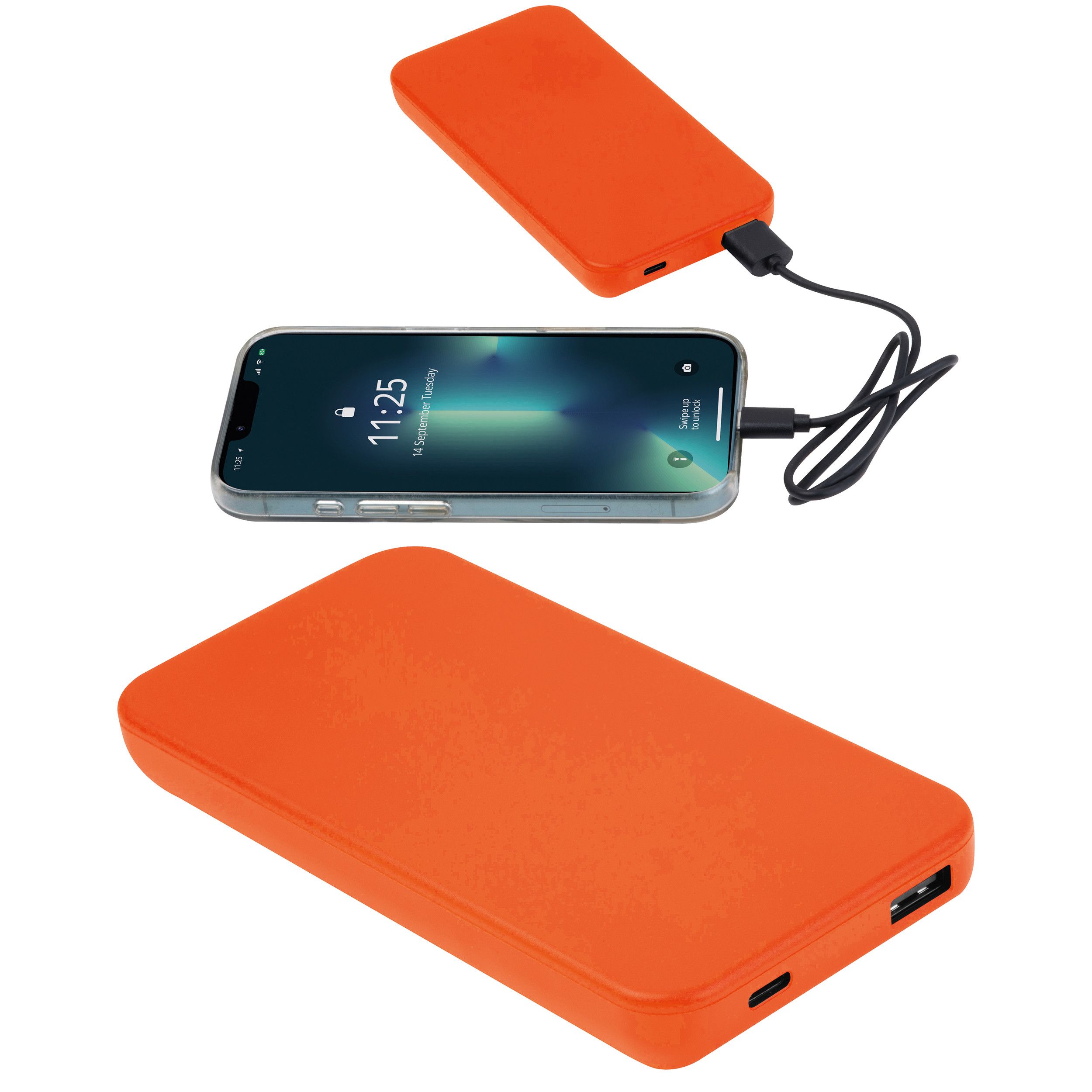 Recycelte Powerbank 10.000 mAh PRESTON - orange-507
