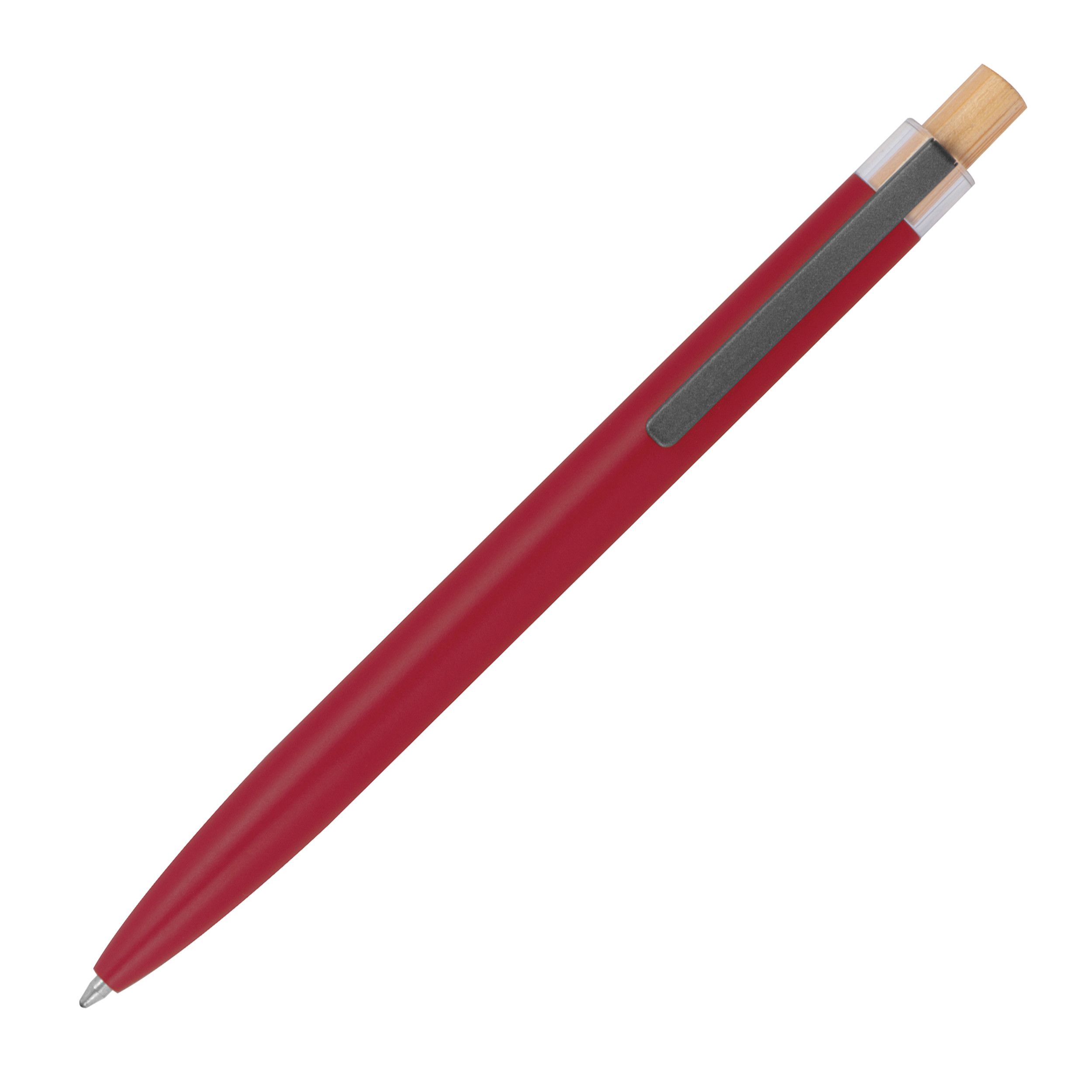 Schreibset mit Kugelschreiber und Rollerball aus recyceltem Aluminium  - rot-603
