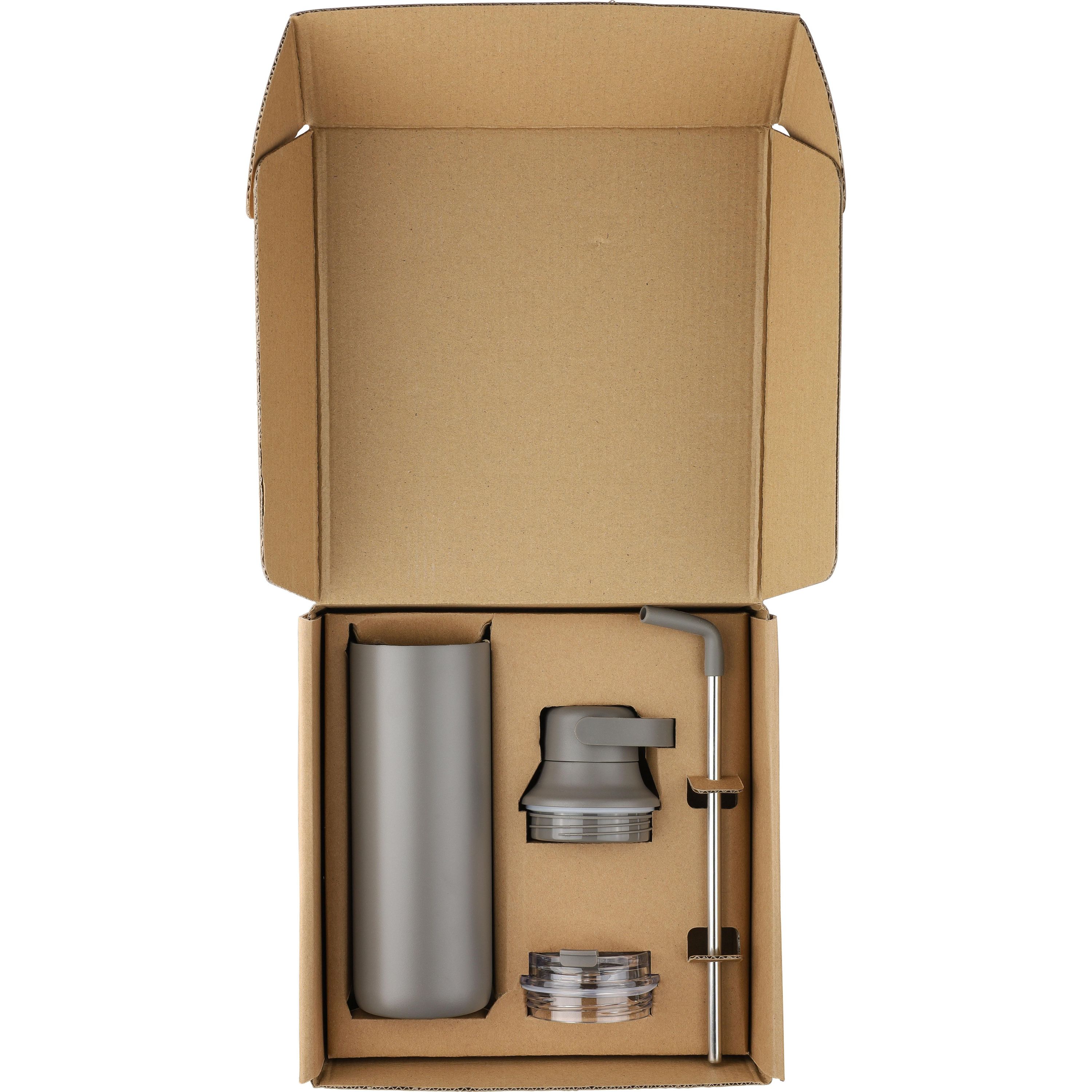Doppelwandige Edelstahl-Trinkflasche (500 ml) Omari - schwarz-895