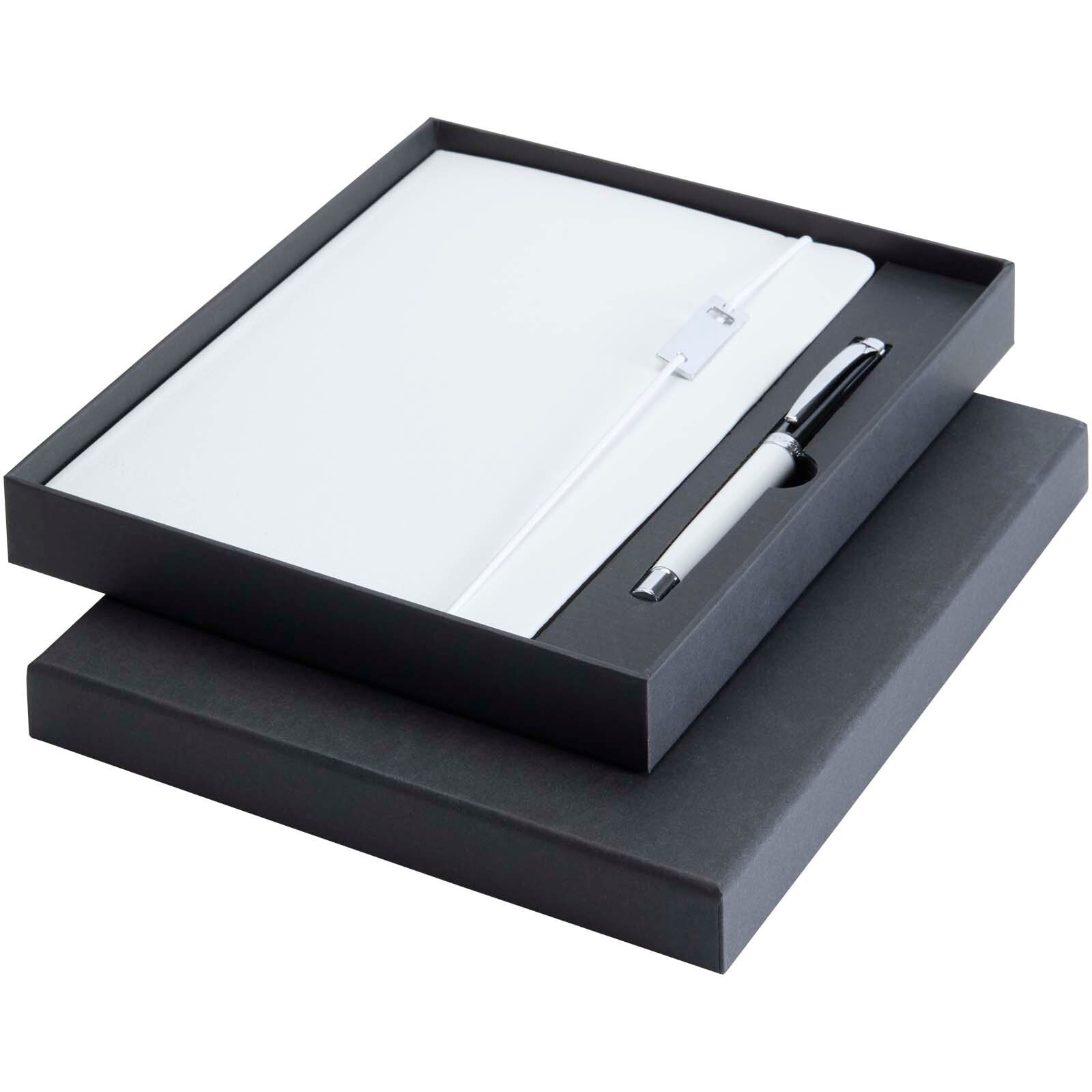 Legato Elegance A5 Hardcover Notizbuch mit Tintenroller Set - weiß-primär -  schwarz-490