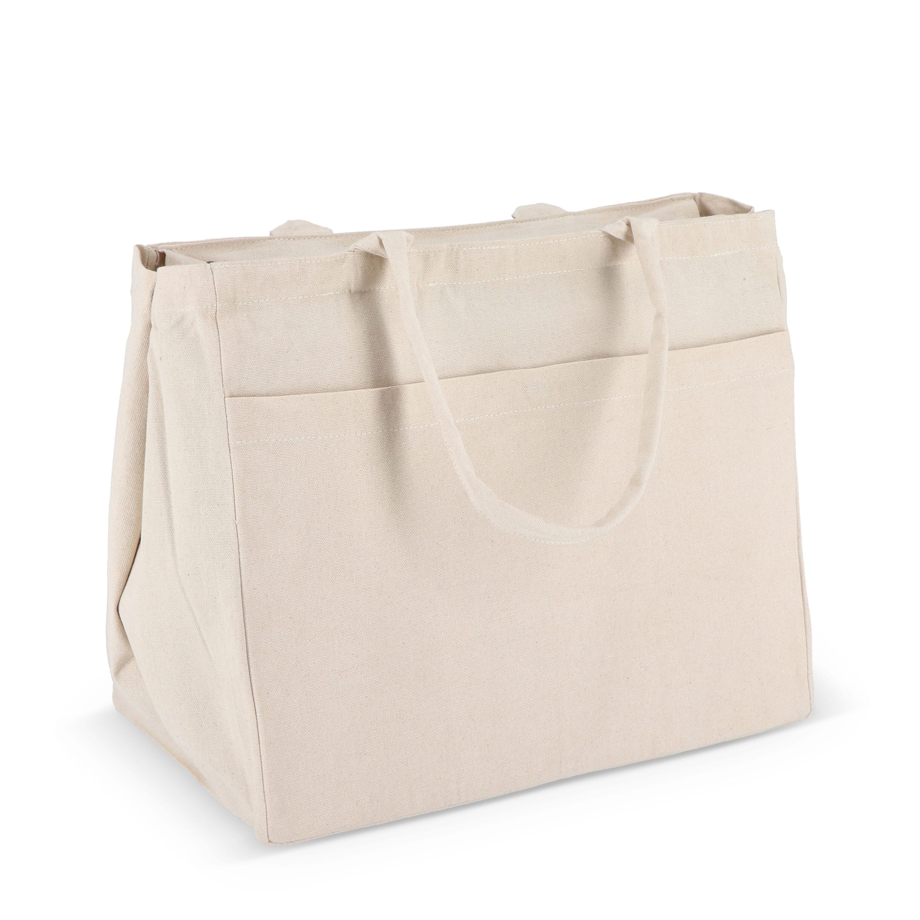 Baumwoll-Tragetasche mit Reißverschluss OEKO-TEX® 39 x 24 x 34cm 320g/m² - natur-587