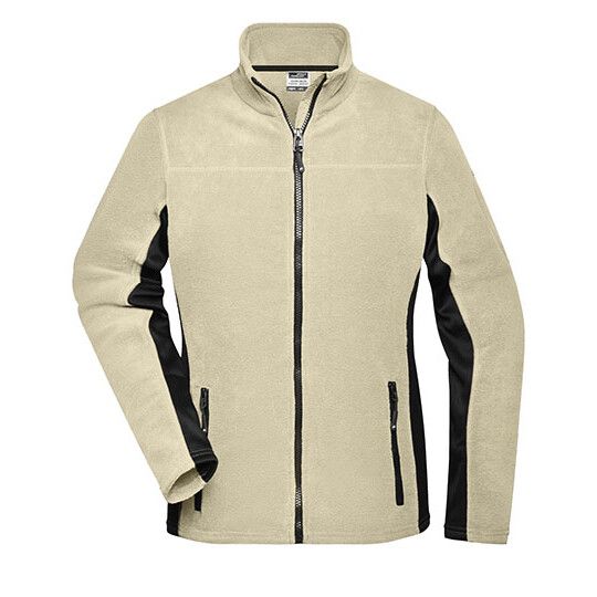 Ladies´ Workwear Fleece Jacket -STRONG- - stone - black-825