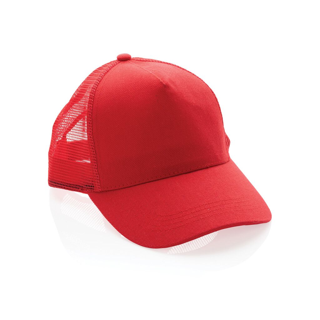 Impact AWARE™ 190gr Brushed rCotton 5 Panel Trucker-Cap - rot-8
