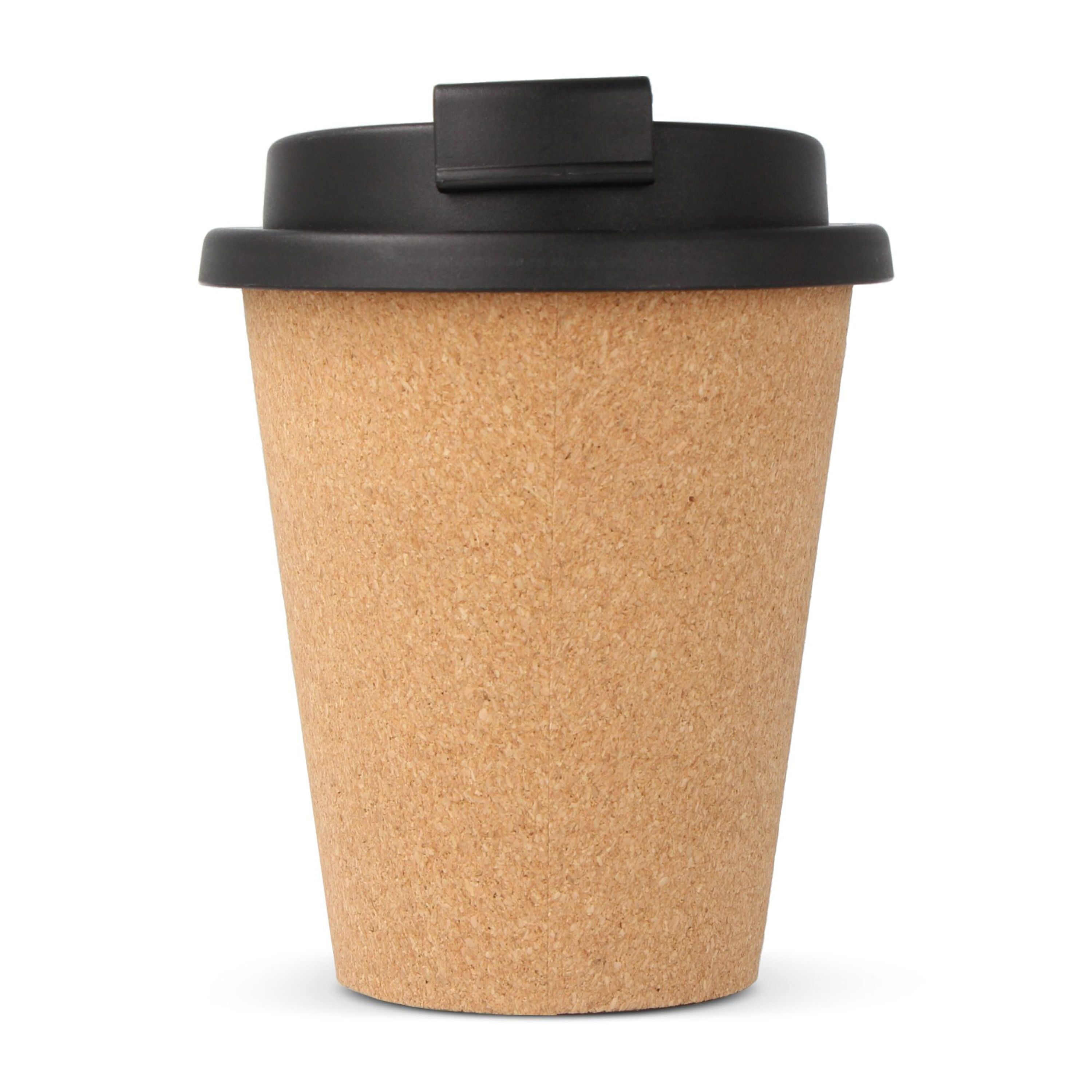 R-PP Kork Kaffeebecher 350 ml - schwarz-888