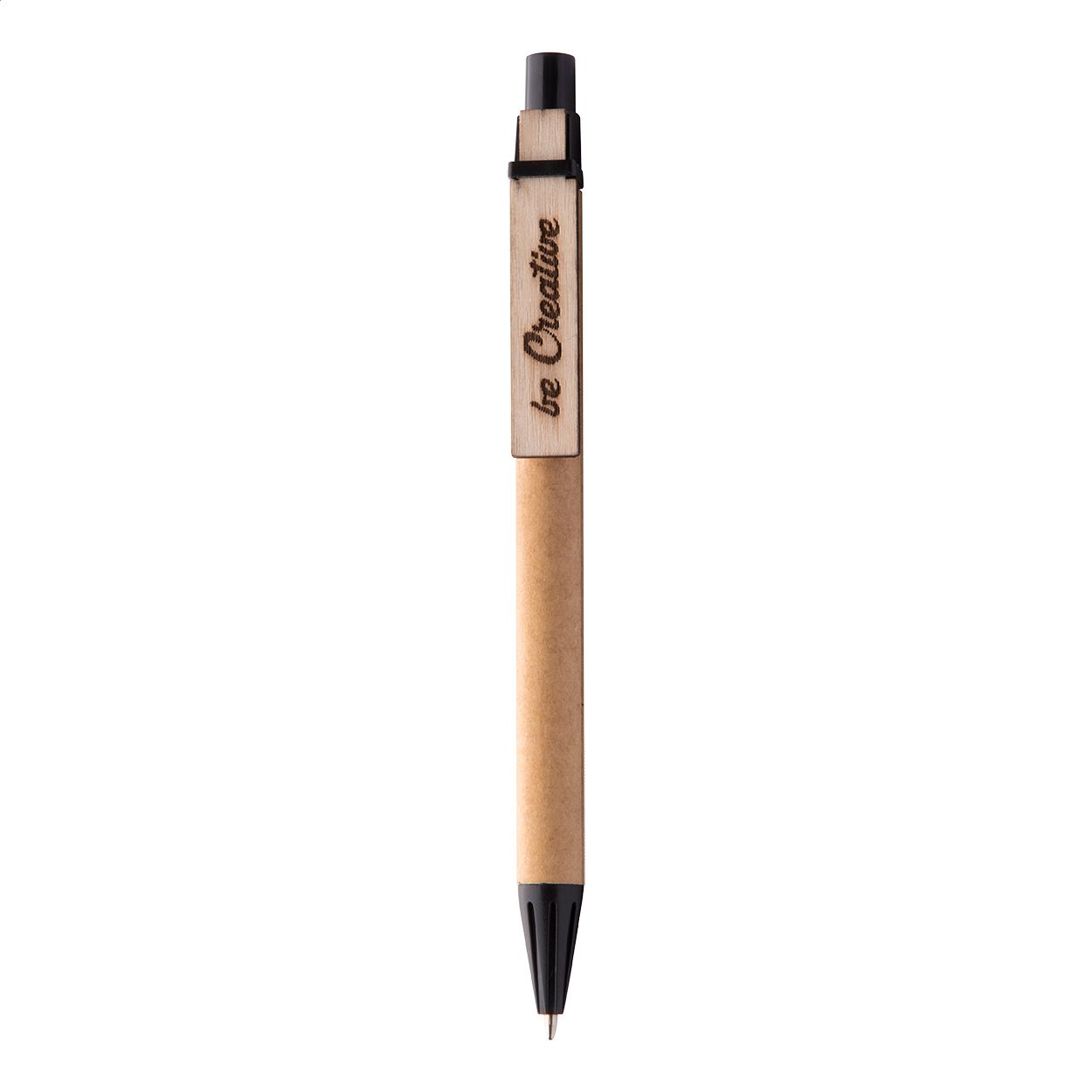 Kugelschreiber CreaClip Eco - schwarz - natur-492