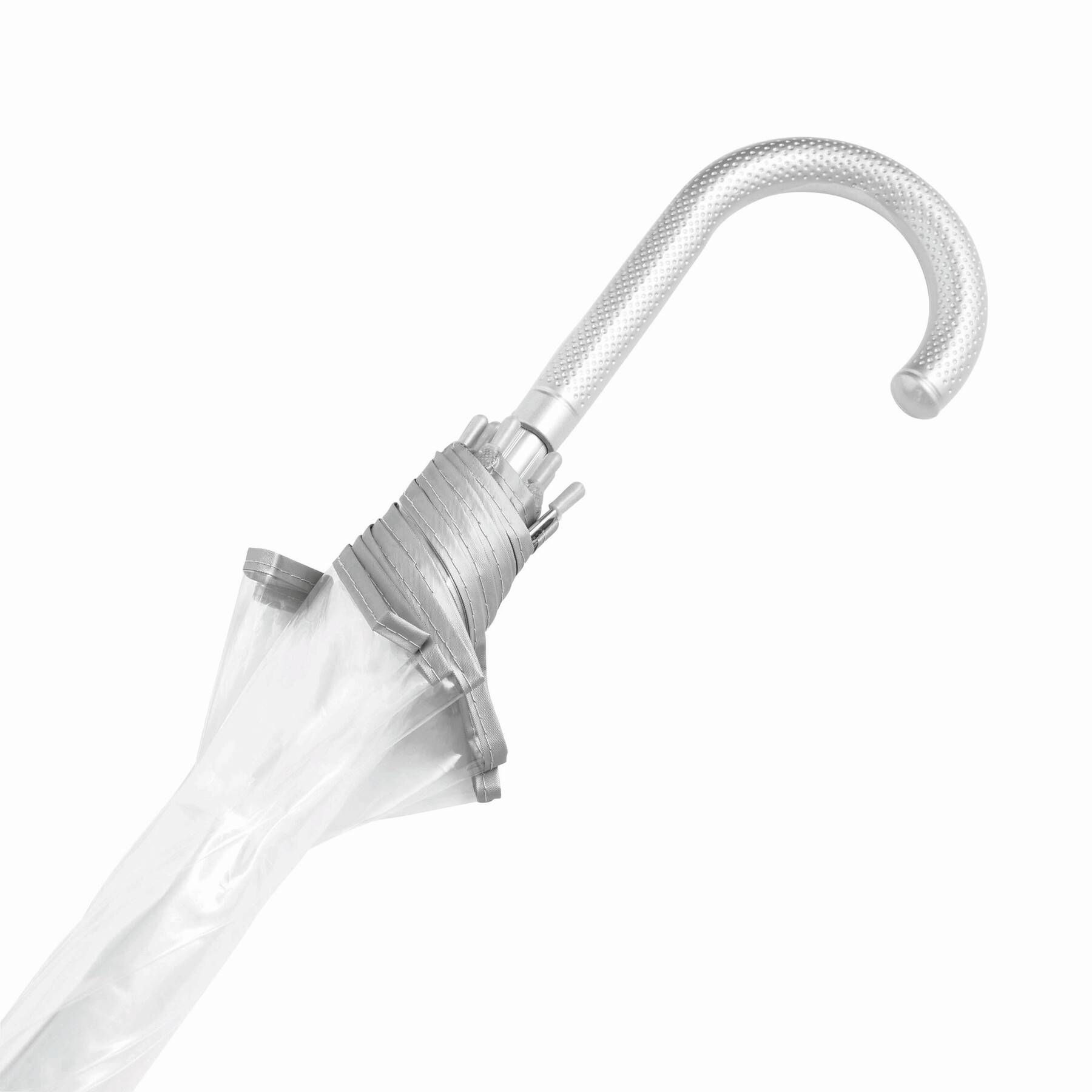 Transparenter Aluminium-Stockschirm PANORAMIX - silber - transparent-973