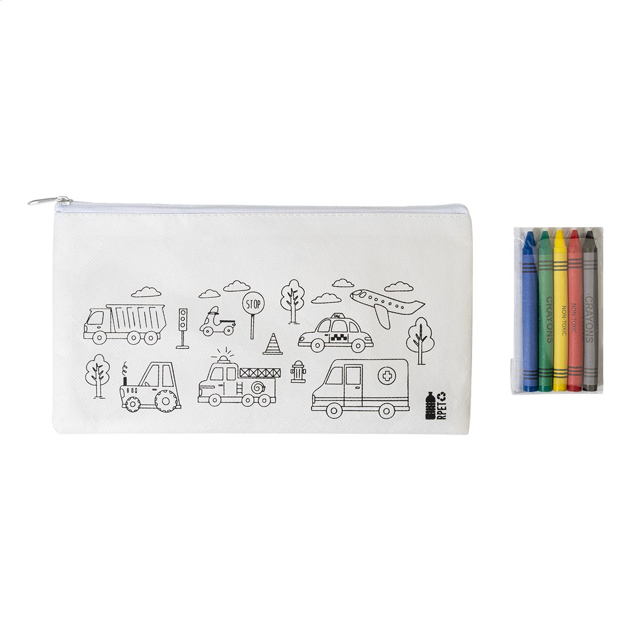 Gocolo RPET Stiftetasche zum Bemalen - weiß-516