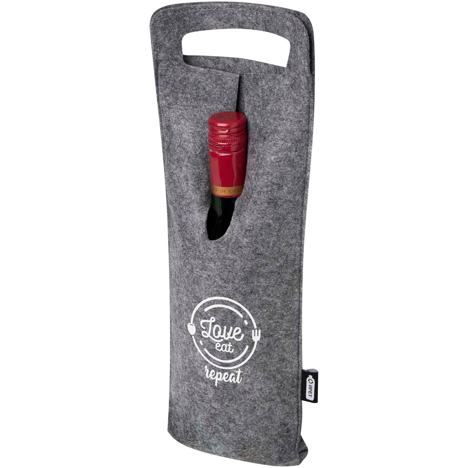 Felta 75cl Weinbeutel aus GRS recyceltem Filz - mittelgrau-602