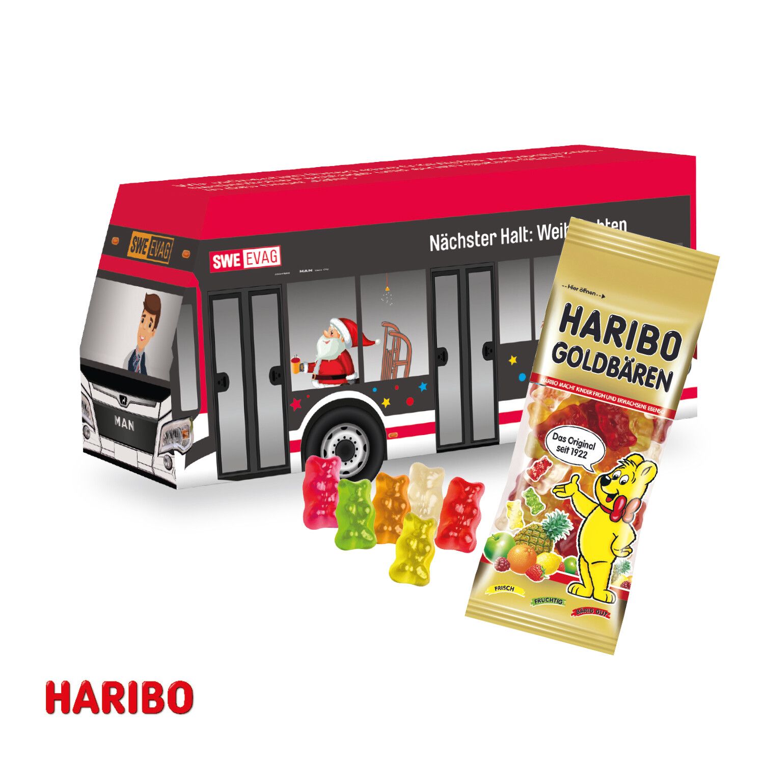 3D Präsent "Bus" mit Haribo Goldbären-628