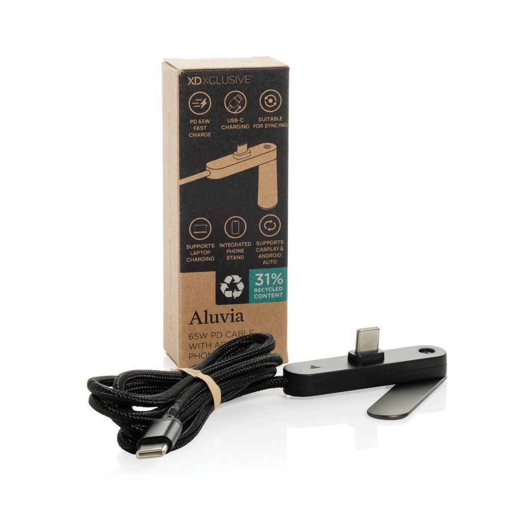 Aluvia RCS 65W-PD-Kabel mit verstellbarem Handyhalter - schwarz-45