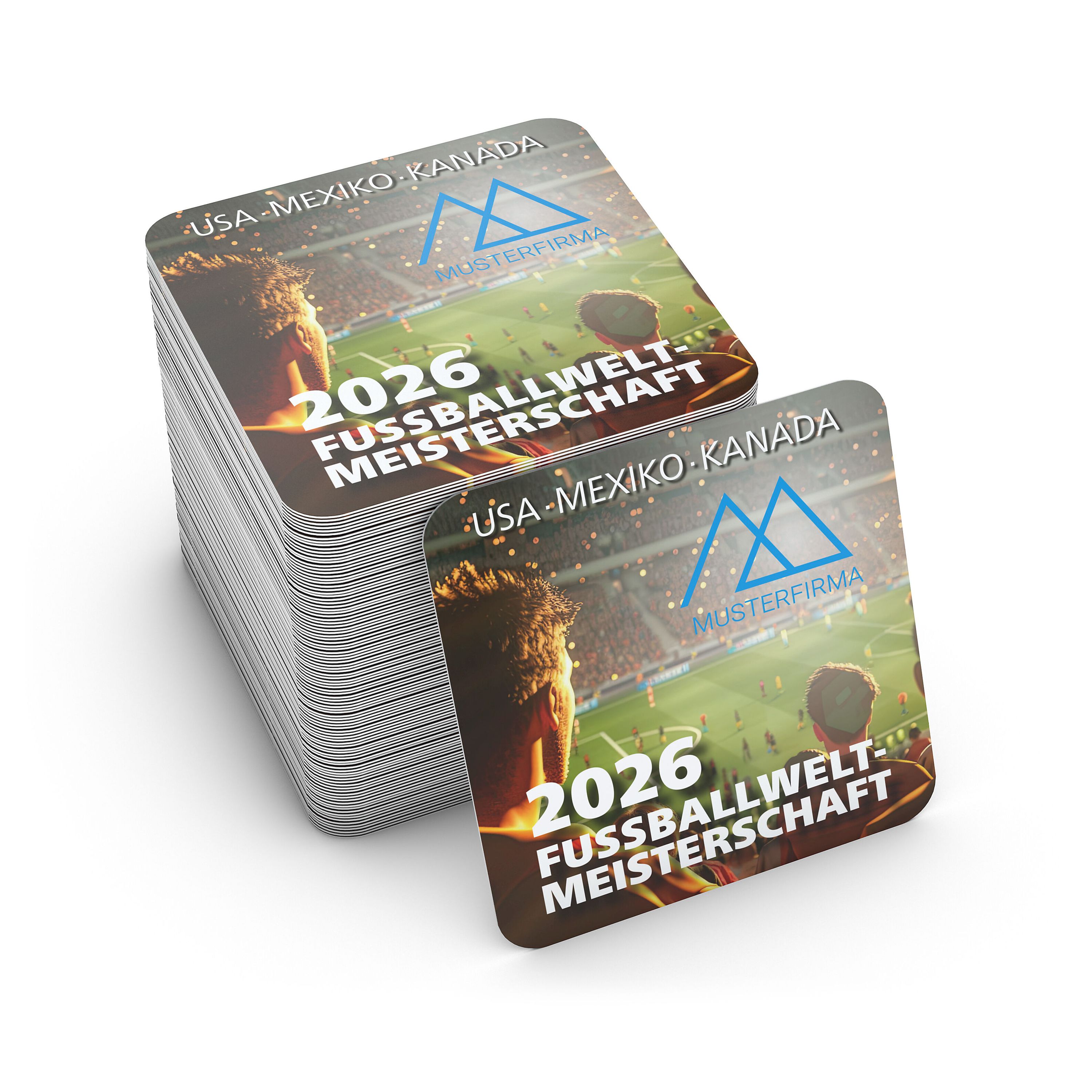 WM-Bierdeckel, quadratisch, „Stadionemotion“-731