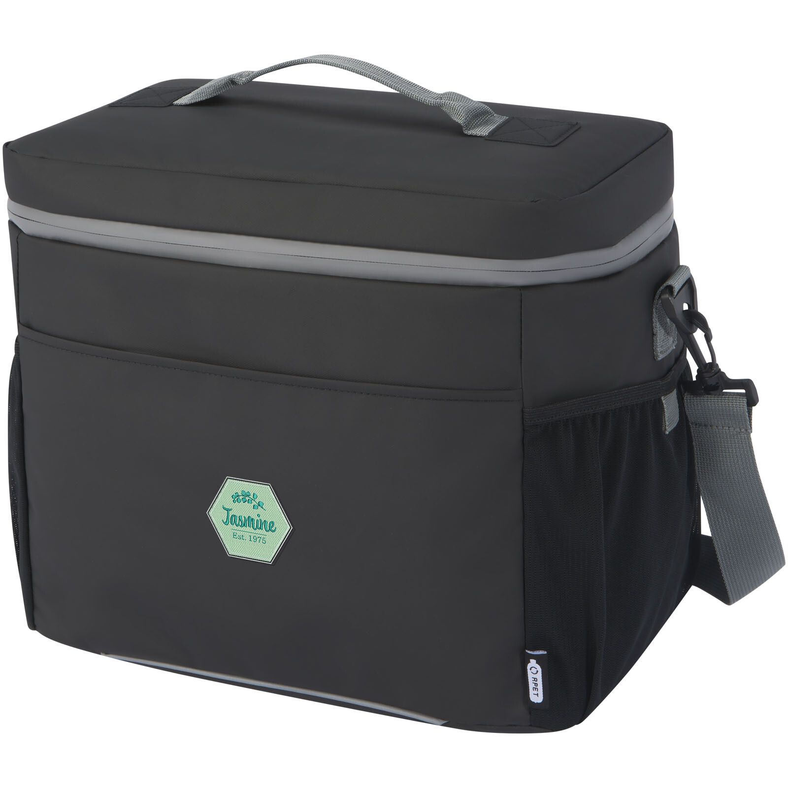 Aqua wasserabweisende Kühltasche für 20 Dosen aus GRS Recyclingmaterial 22 L - schwarz-174