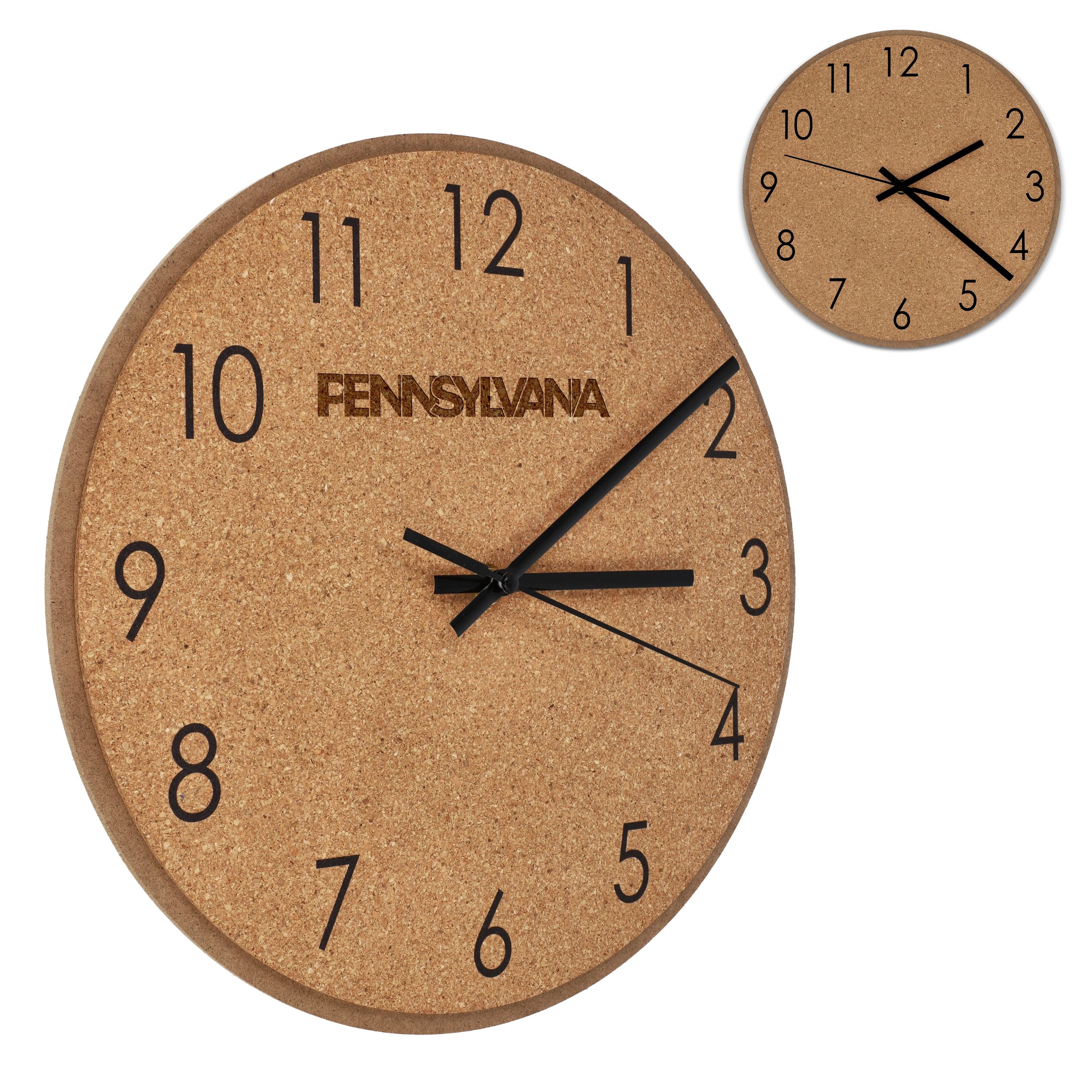 Wanduhr aus Kork - natur-477