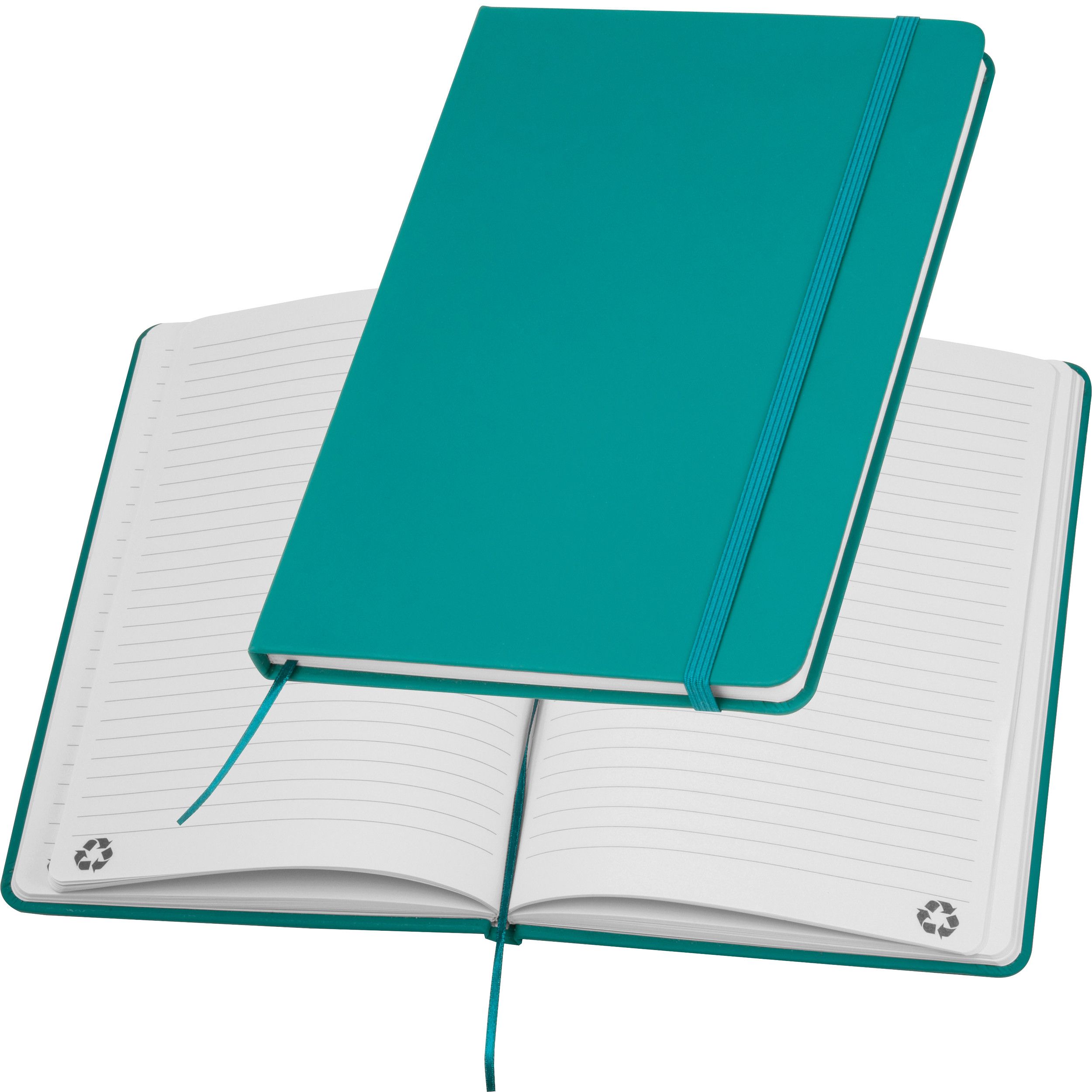 A5 Notizbuch aus Recyclingpapier  - türkis-789