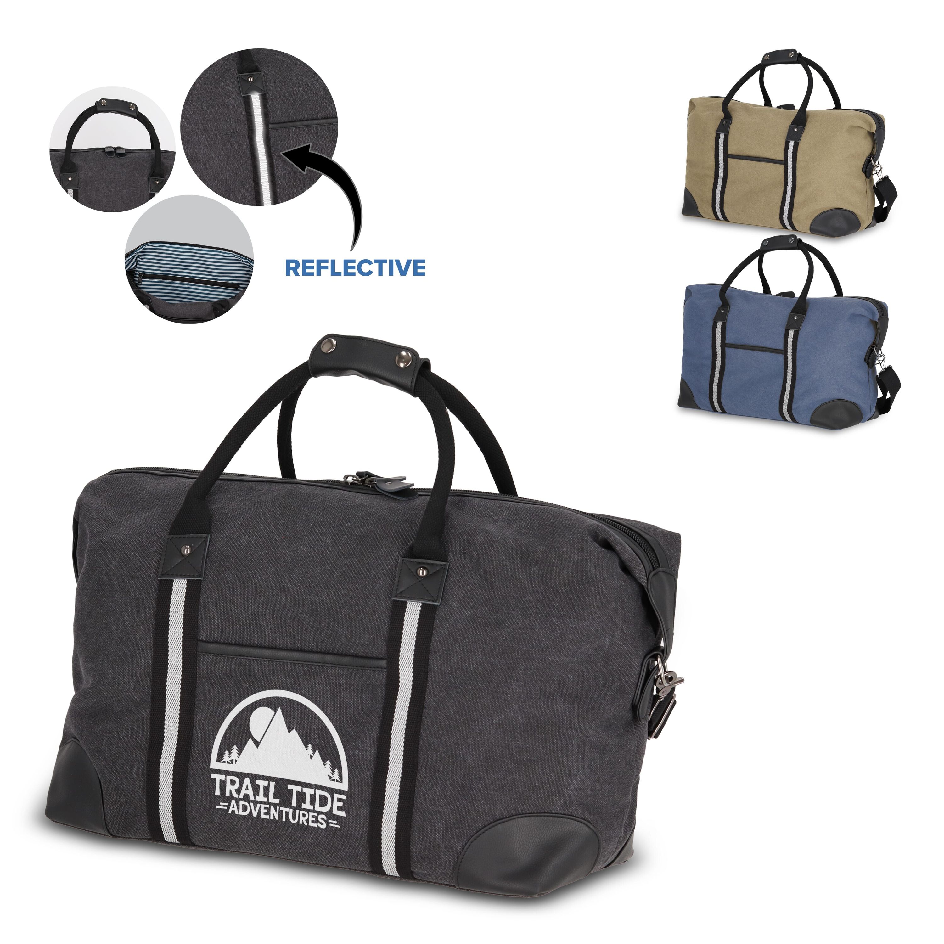 Weekender-Tasche aus recyceltem Baumwoll-Canvas Harper - dunkelgrau-986