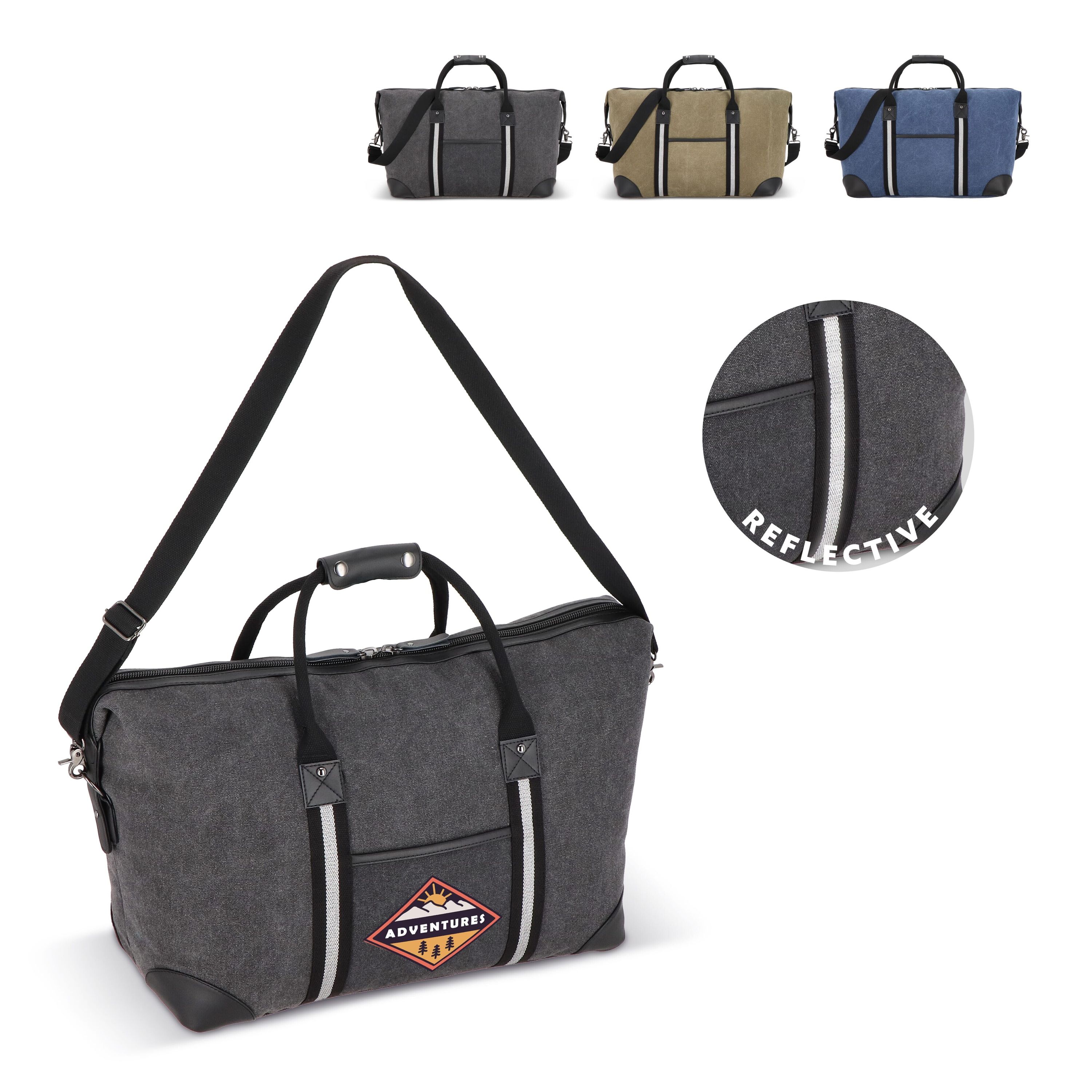 Weekender-Tasche aus recyceltem Baumwoll-Canvas Harper - dunkelgrau-986