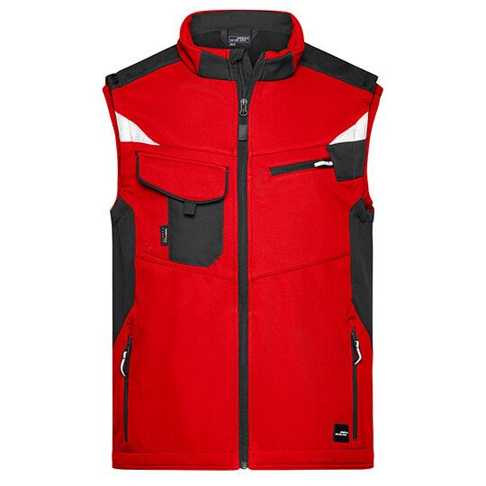Workwear Softshell Vest -STRONG- für Herren - red - black-570