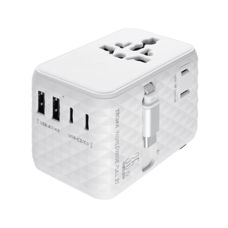 TROIKA Reiseadapter WORLDWIDE PULL 35 - weiß-39