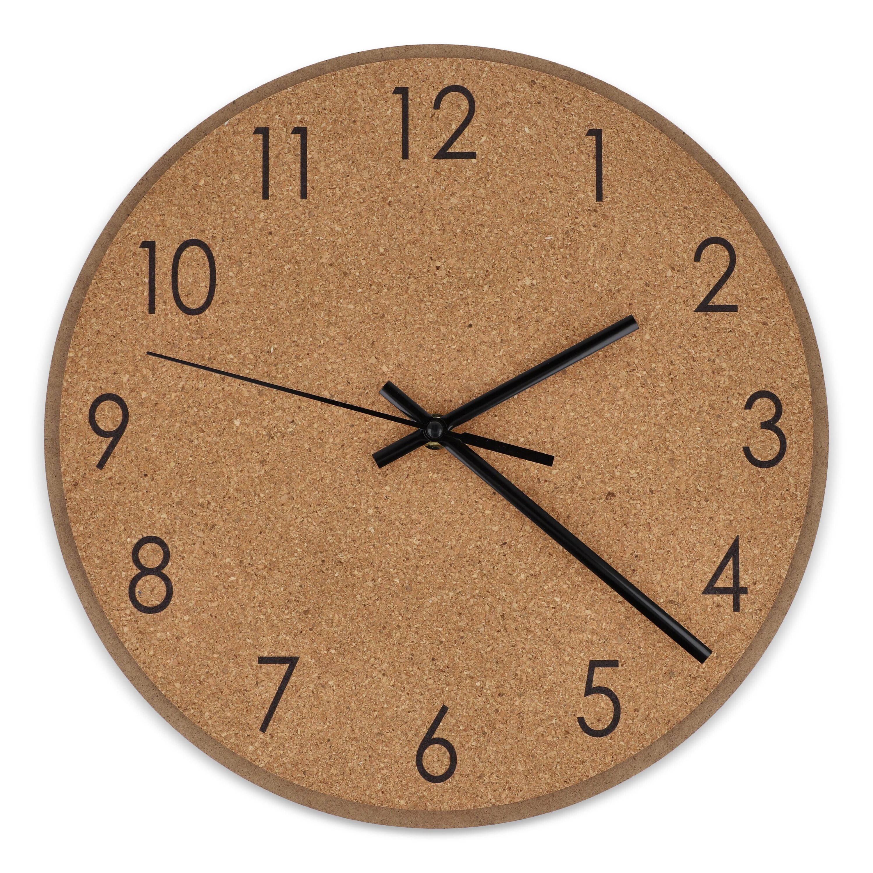 Wanduhr aus Kork - natur-786
