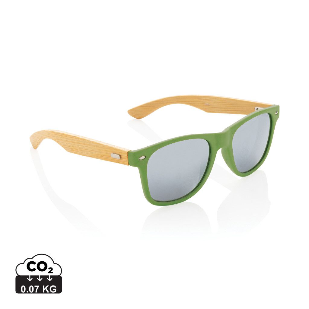 Sonnenbrille aus Bambus und RCS recyceltem Kunststoff - grün-200