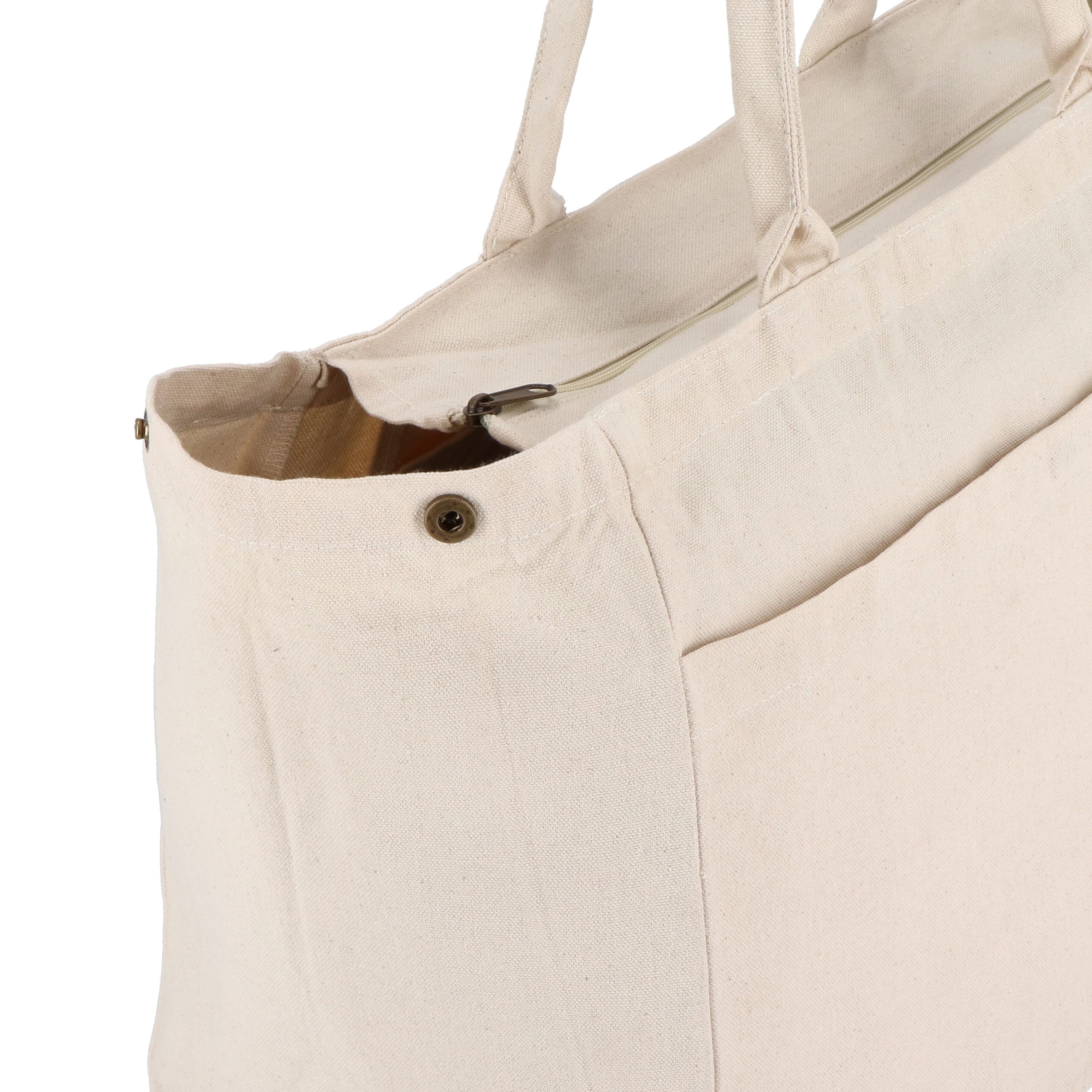 Baumwoll-Tragetasche mit Reißverschluss OEKO-TEX® 39 x 24 x 34cm 320g/m² - natur-535