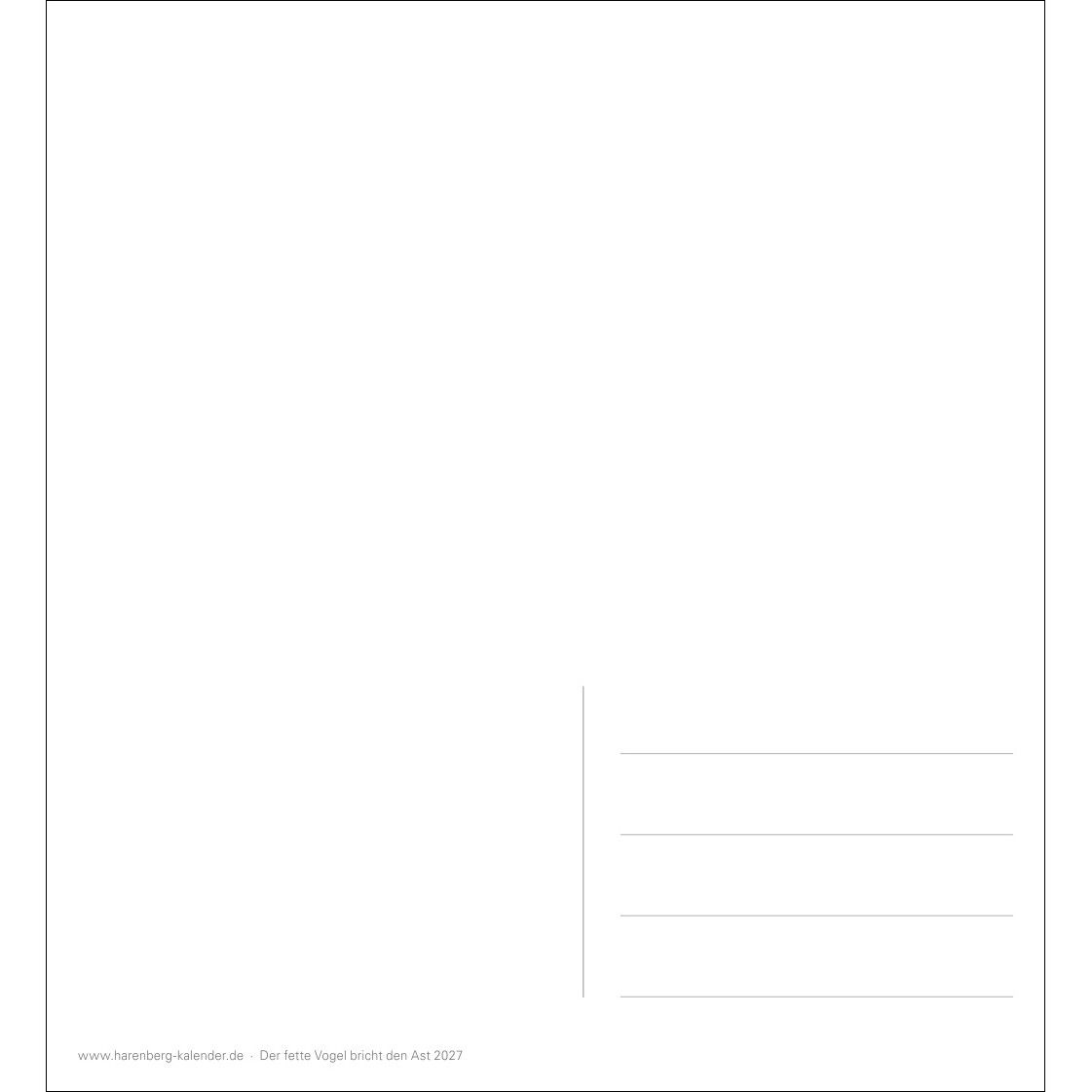 Der fette Vogel bricht den Ast Postkartenkalender-535