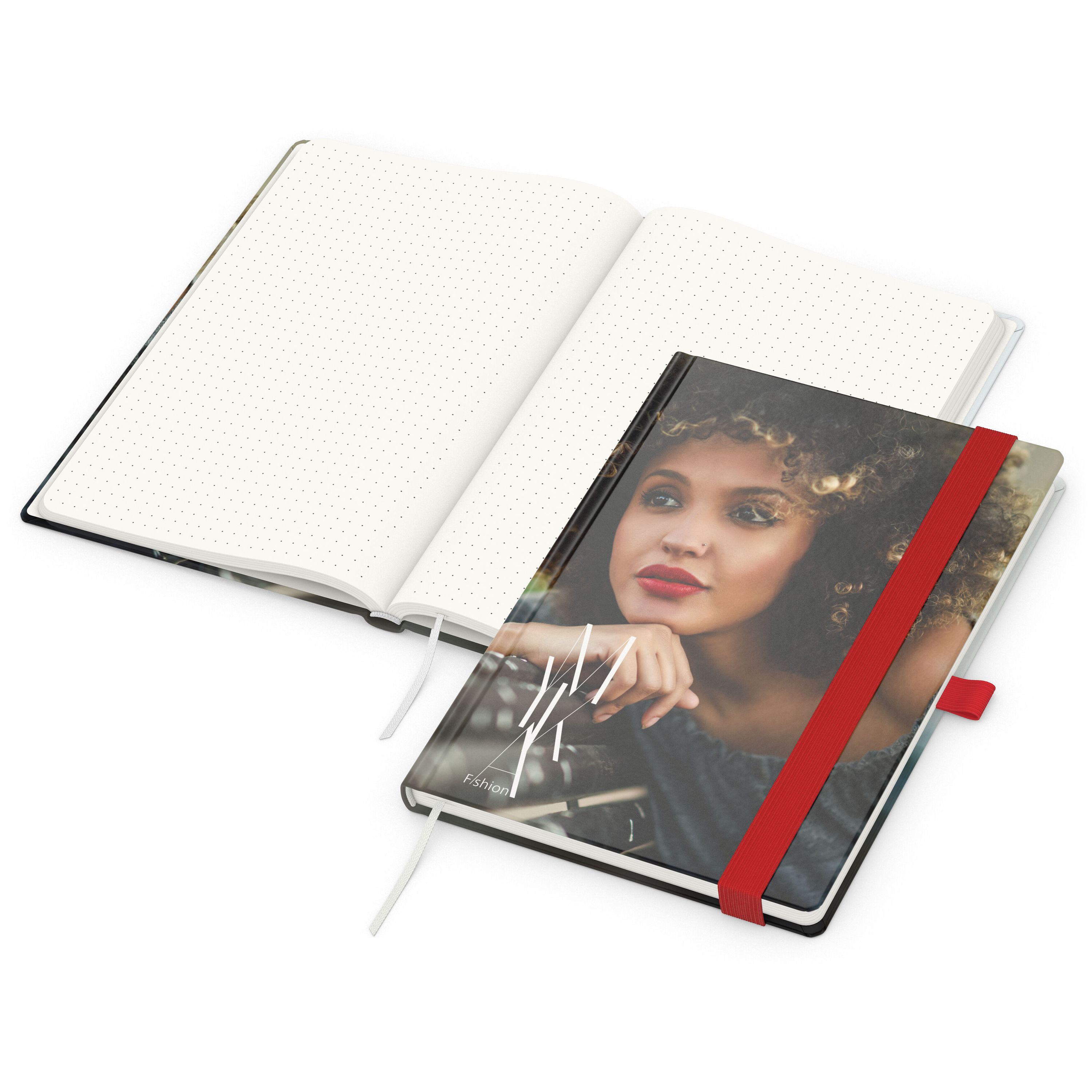 Notizbuch Match-Book RECYCLING, A5, Punktraster, Naturpapier, rot-293
