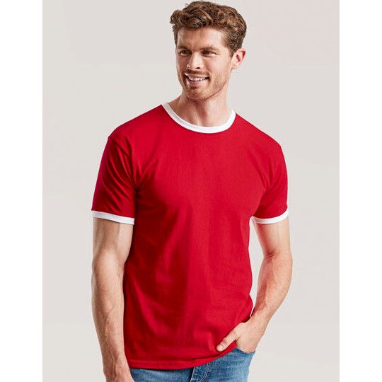 Ringer Tee für Herren - royal blue - white-39