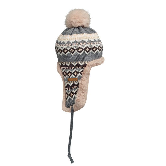 Gestrickte Ohrenmütze YULONG - grau-860
