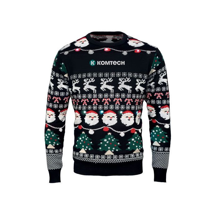 Weihnachts-LED-Pullover S/M SHAMIS - schwarz-500