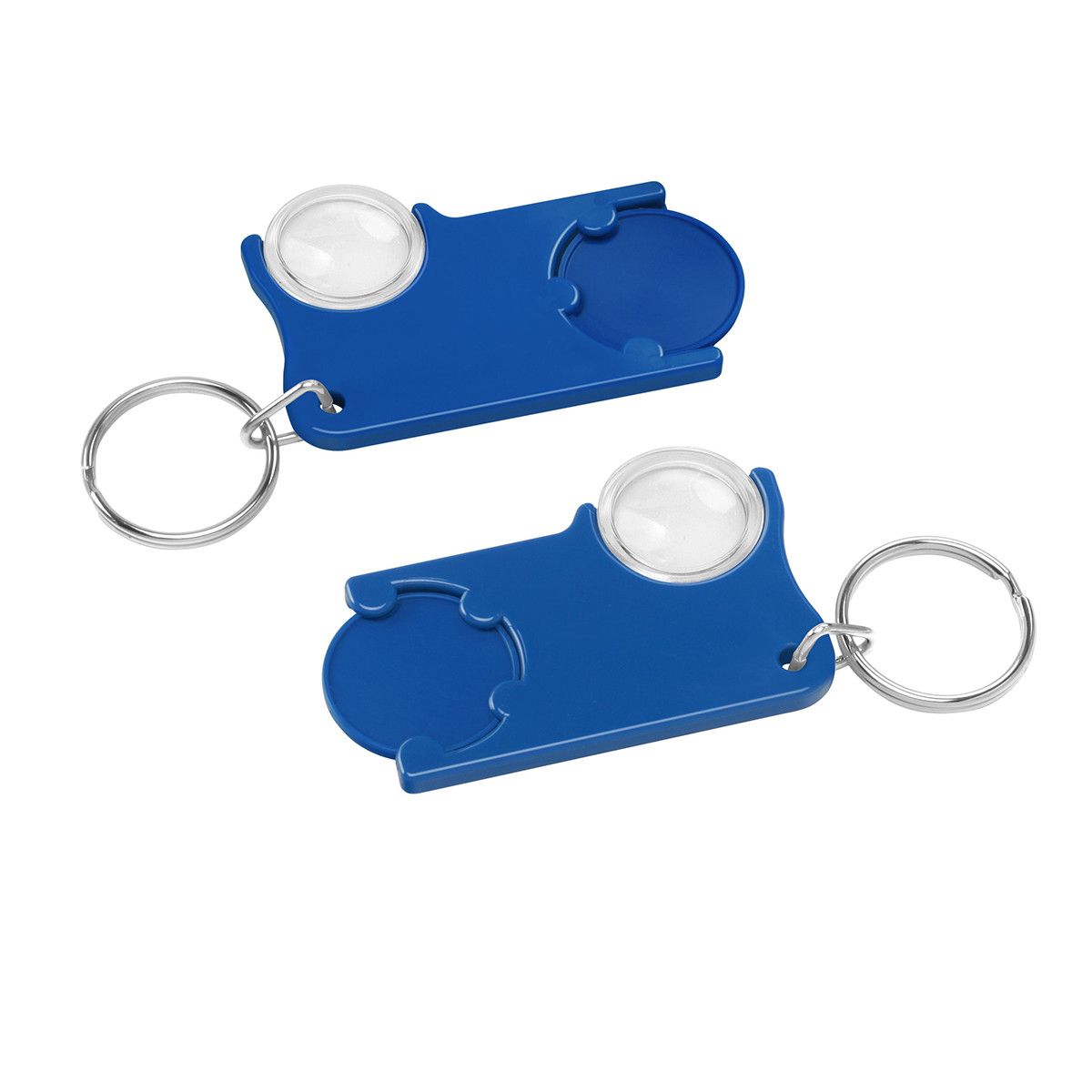 Chiphalter mit 1€-Chip und Lupe - blau, blau-898