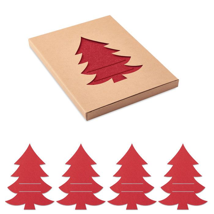 Besteckhalter-Set RPET-Filz TREESGUARD - rot-729