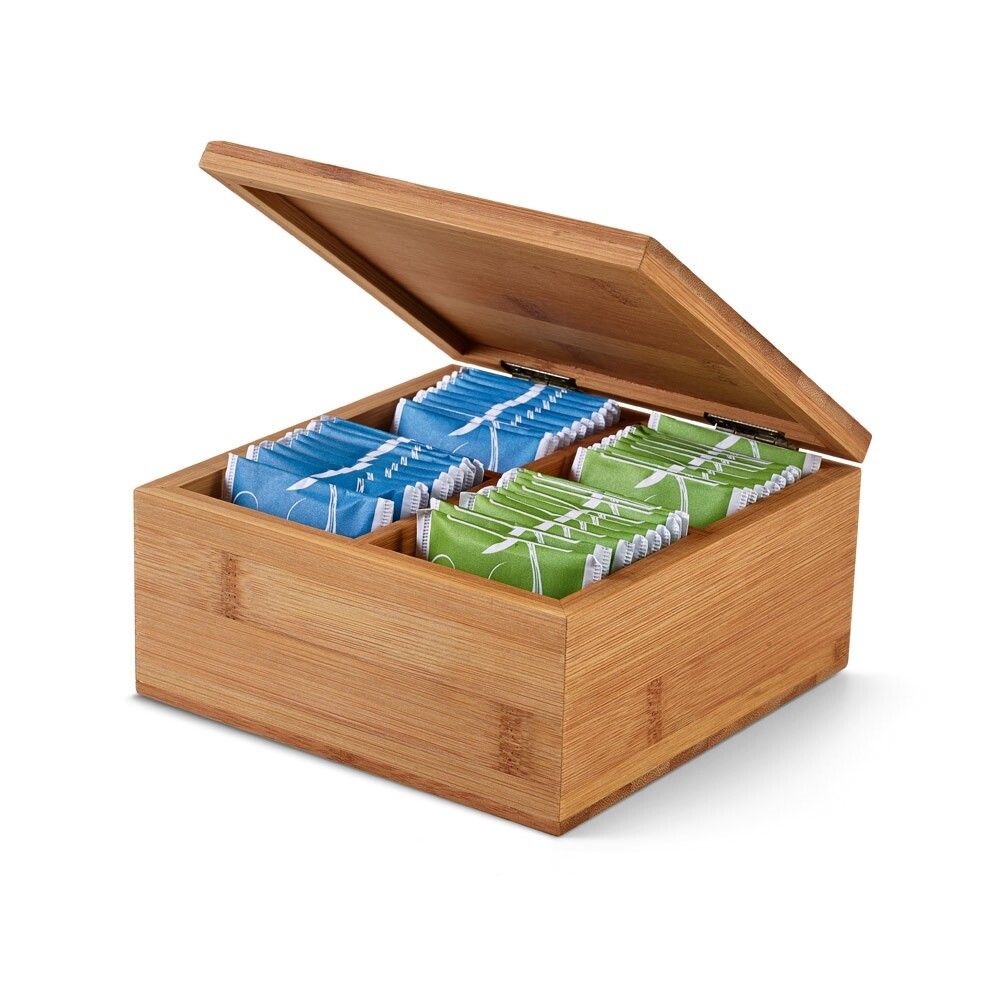 ARNICA Teebox aus Bambus mit 4 Fächern und einem Magnetverschluss - natur-688