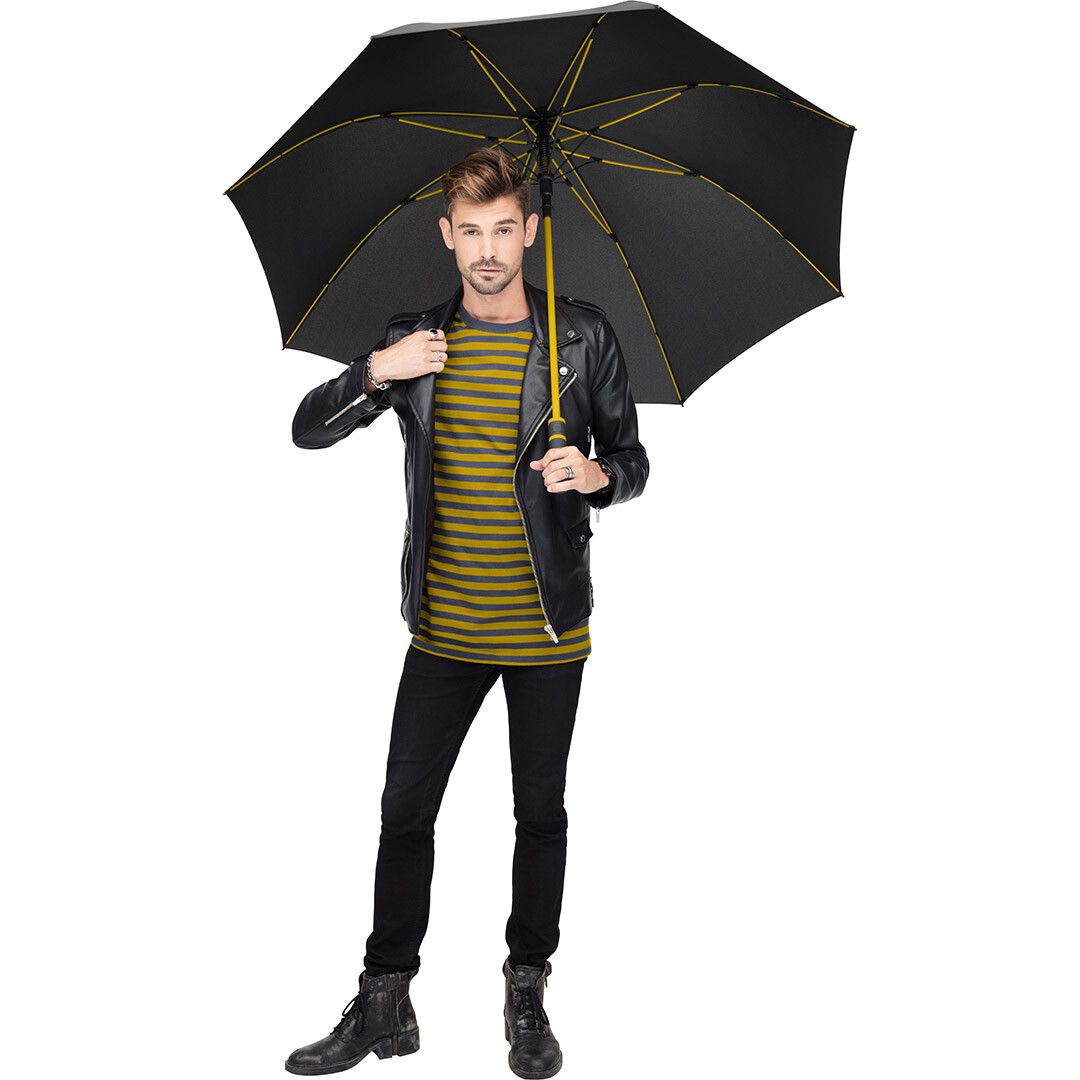 AC-Gästeschirm FARE® Style Ø130 cm - schwarz - gelb-172