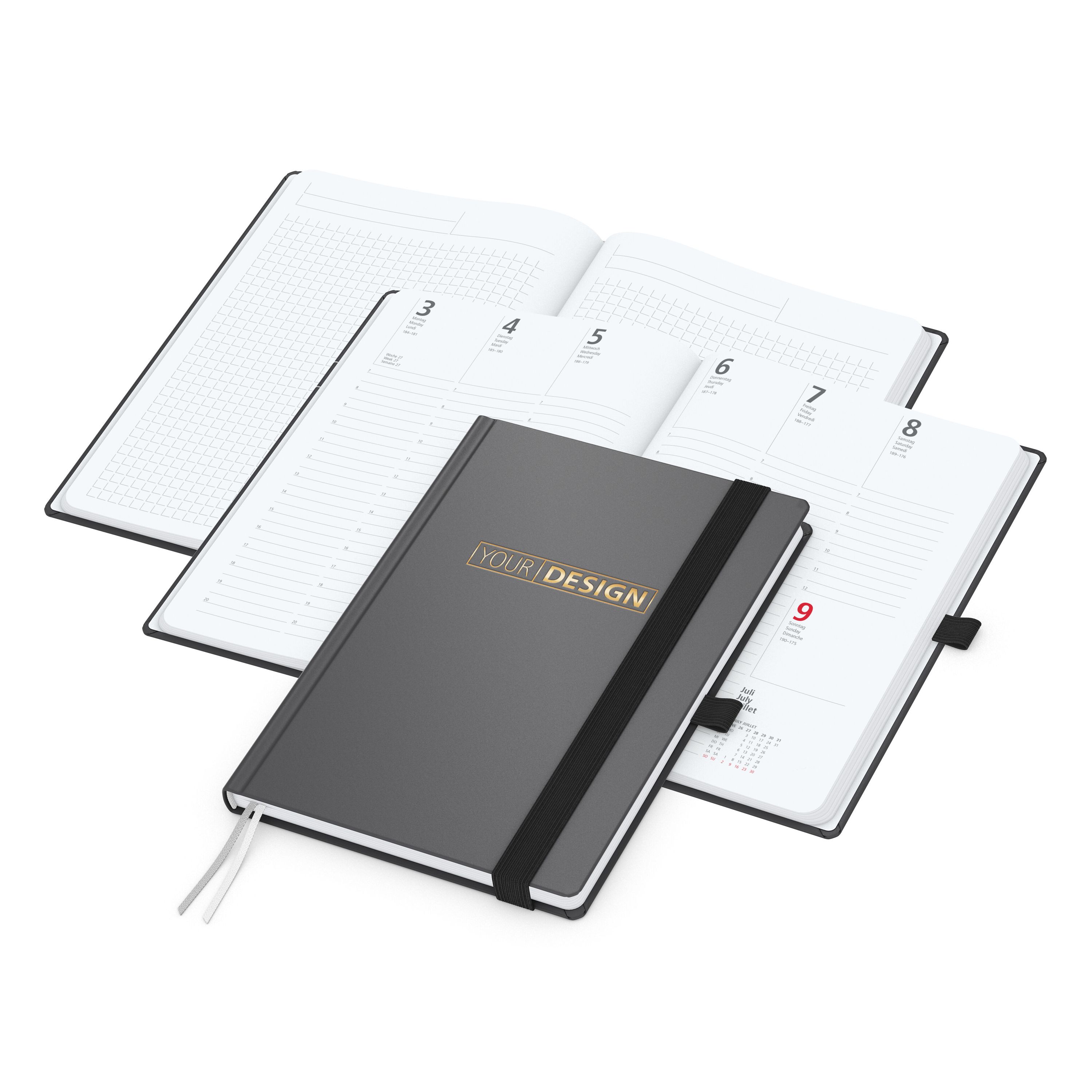 Wochenkalender vorne + Notizen hinten Vision-Hybrid, Goldprägung-399