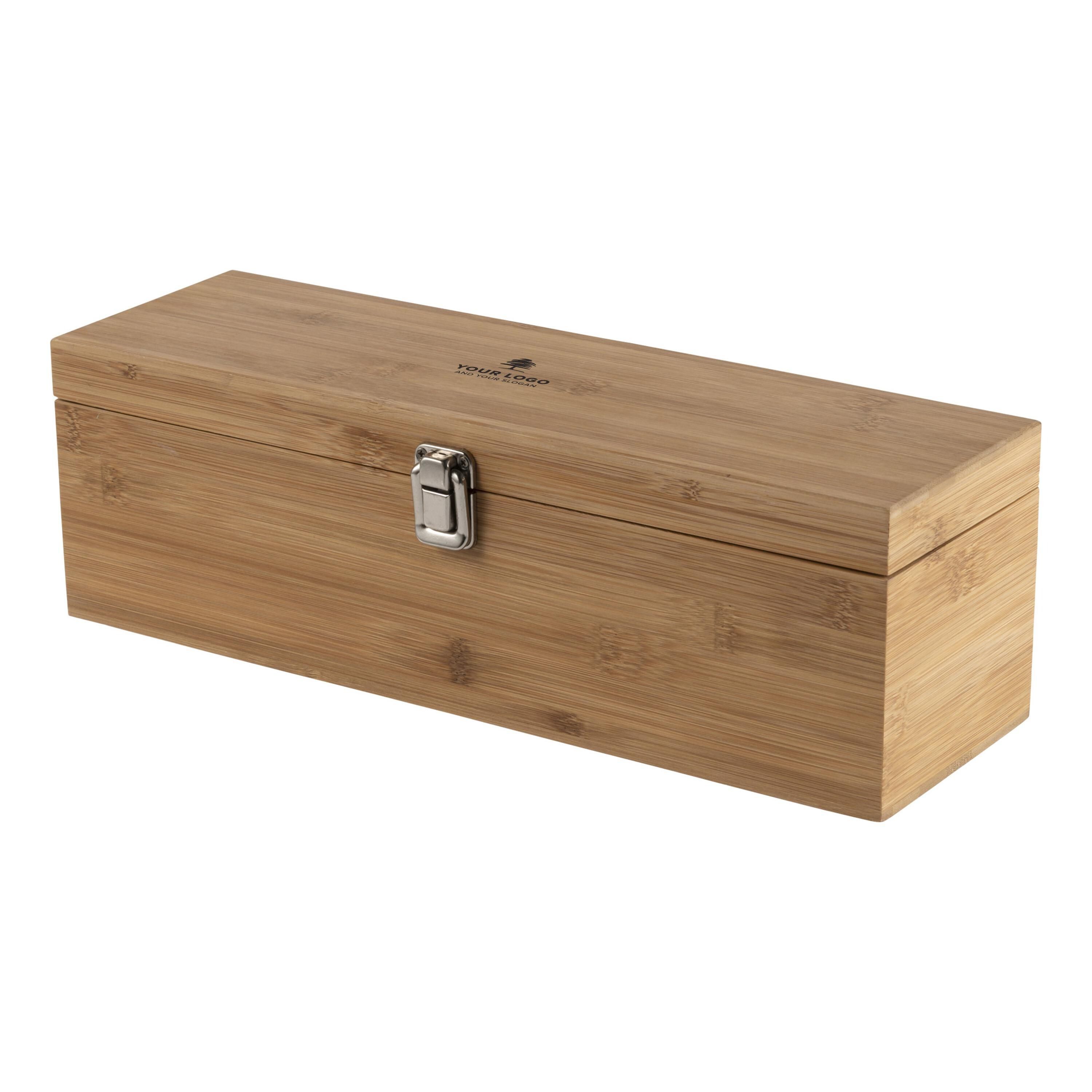 Weinset und Geschenkbox aus Bambus Gareth - braun-804