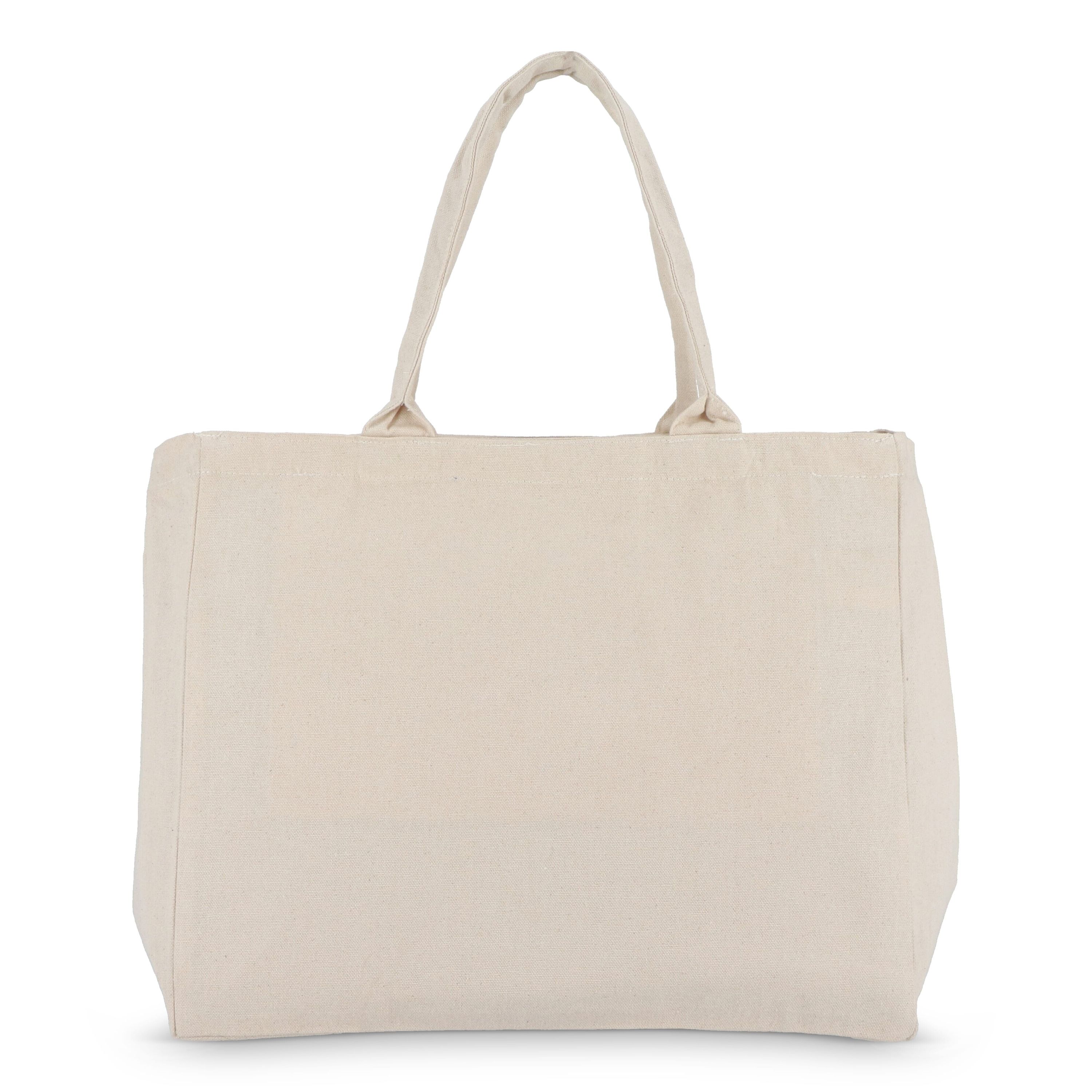 Baumwoll-Tragetasche mit Reißverschluss OEKO-TEX® 39 x 24 x 34cm 320g/m² - natur-36