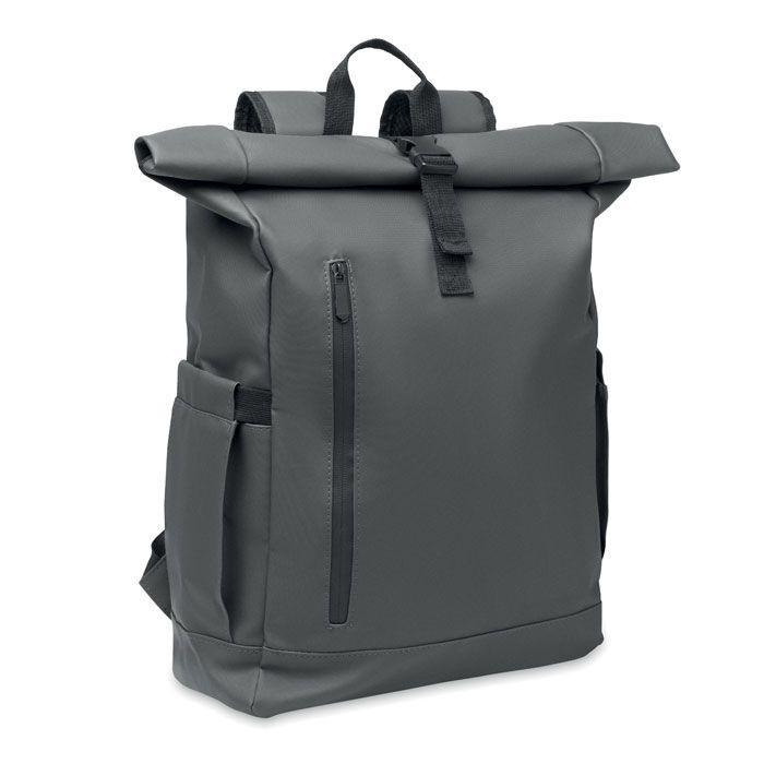 Rolltop-Rucksack 600D RPET BANGKOK ROLL - steingrau-277