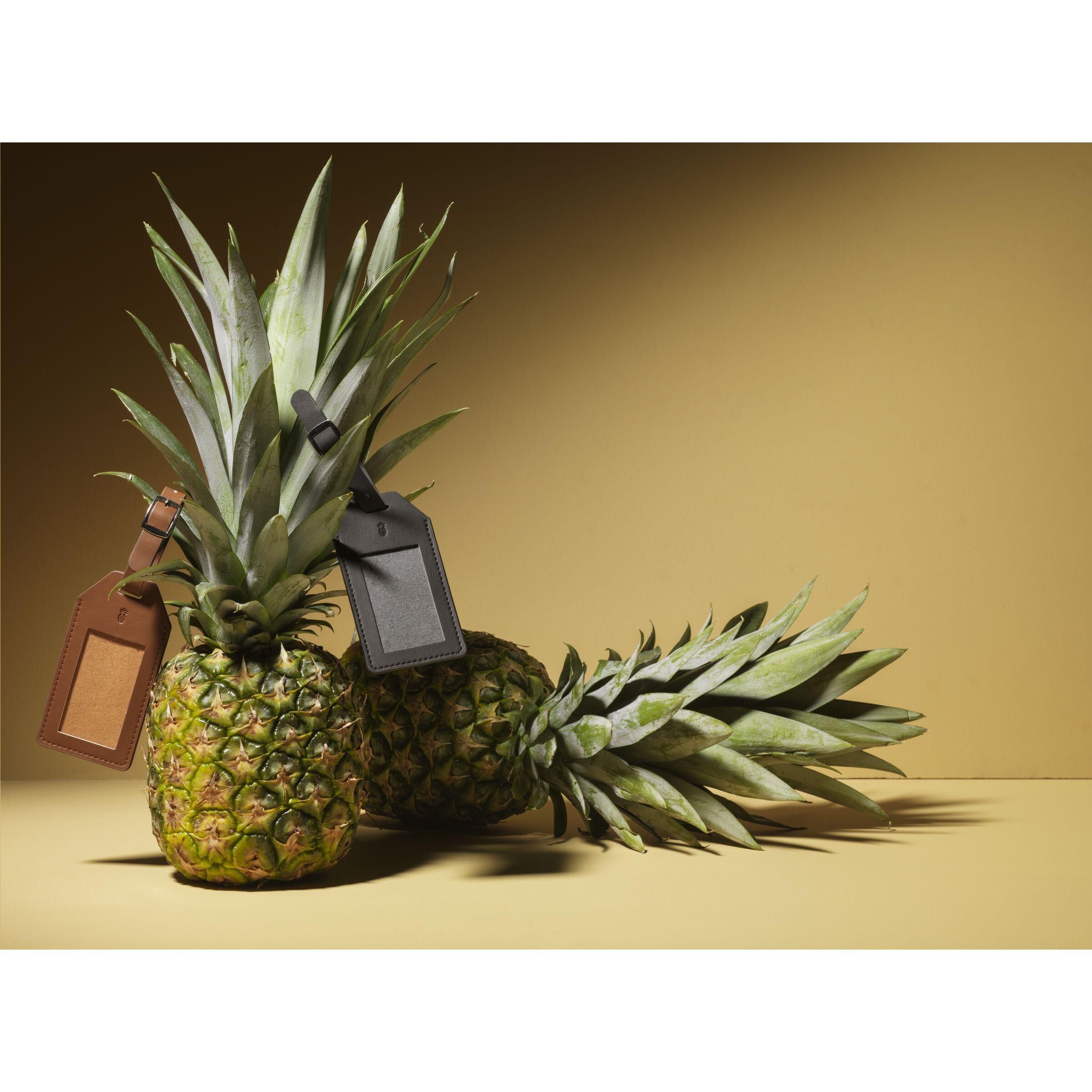 Vegan Pineapple Leather Luggage Tag - schwarz-329