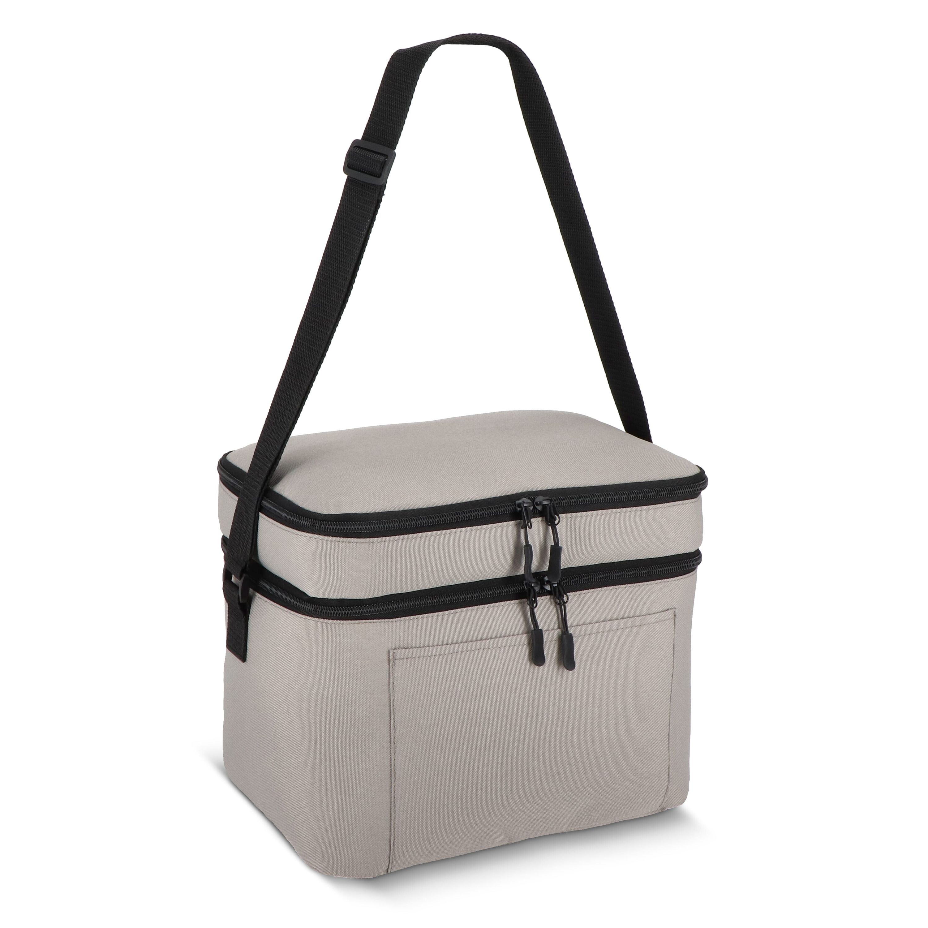 R-PET 600D Kühlbeutel mit zwei Fächern 30 x 20 x 25 cm 12 l - grau-855