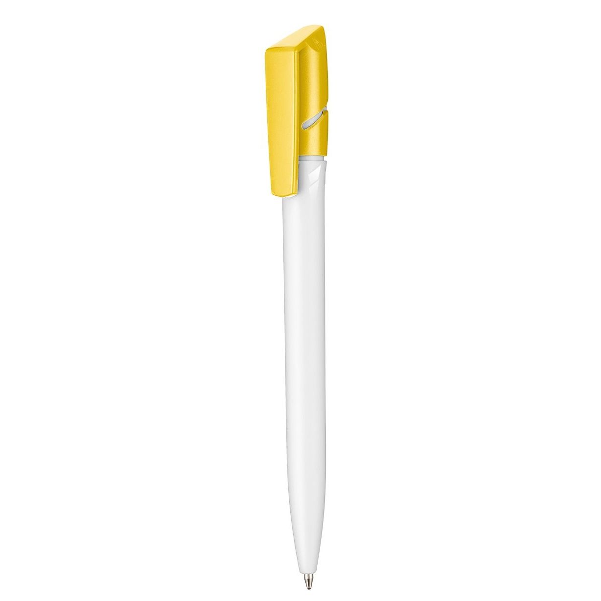 Kugelschreiber TWISTER - weiss - zitronen-gelb-560