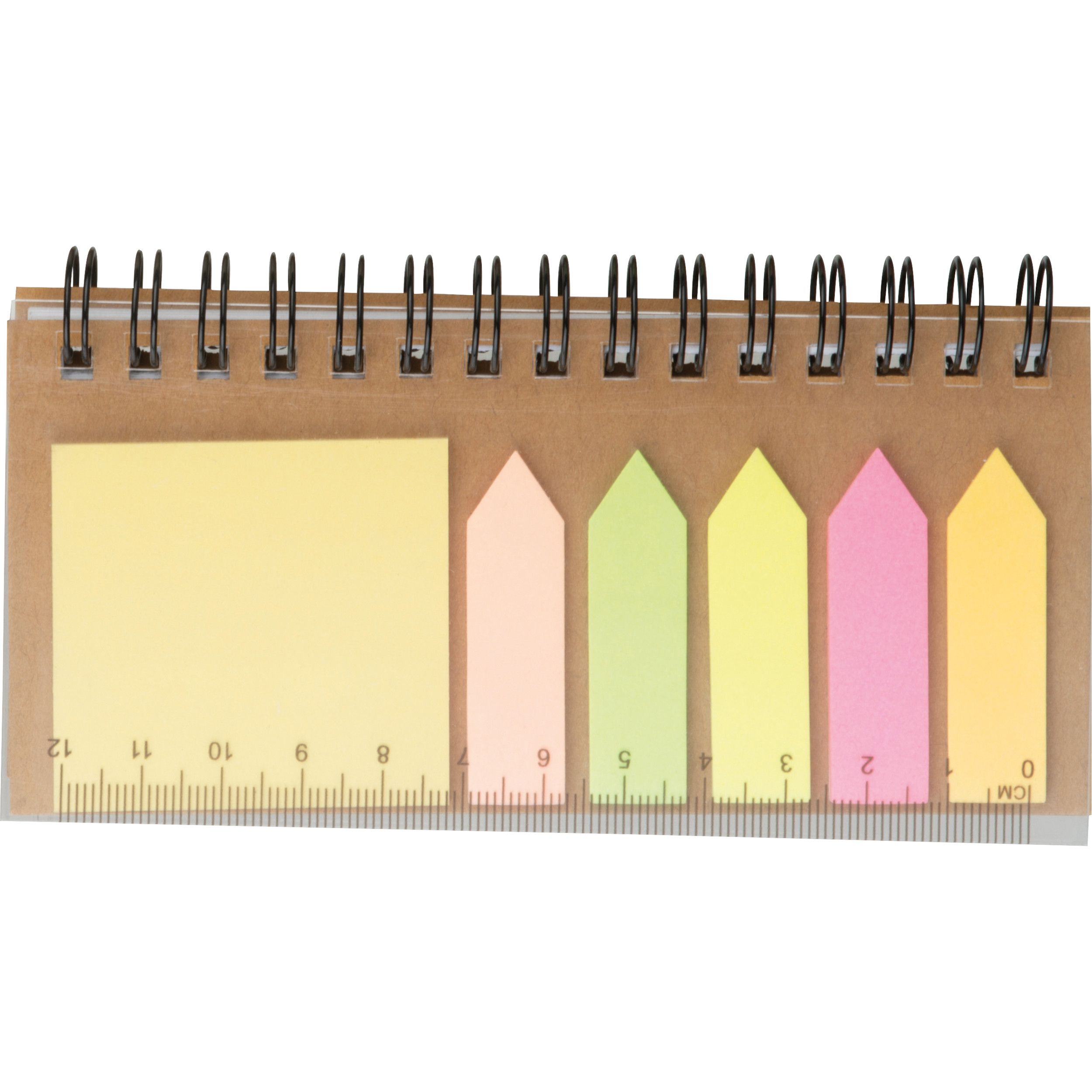 Haftnotiz Set mit Spiralblock  - beige-199