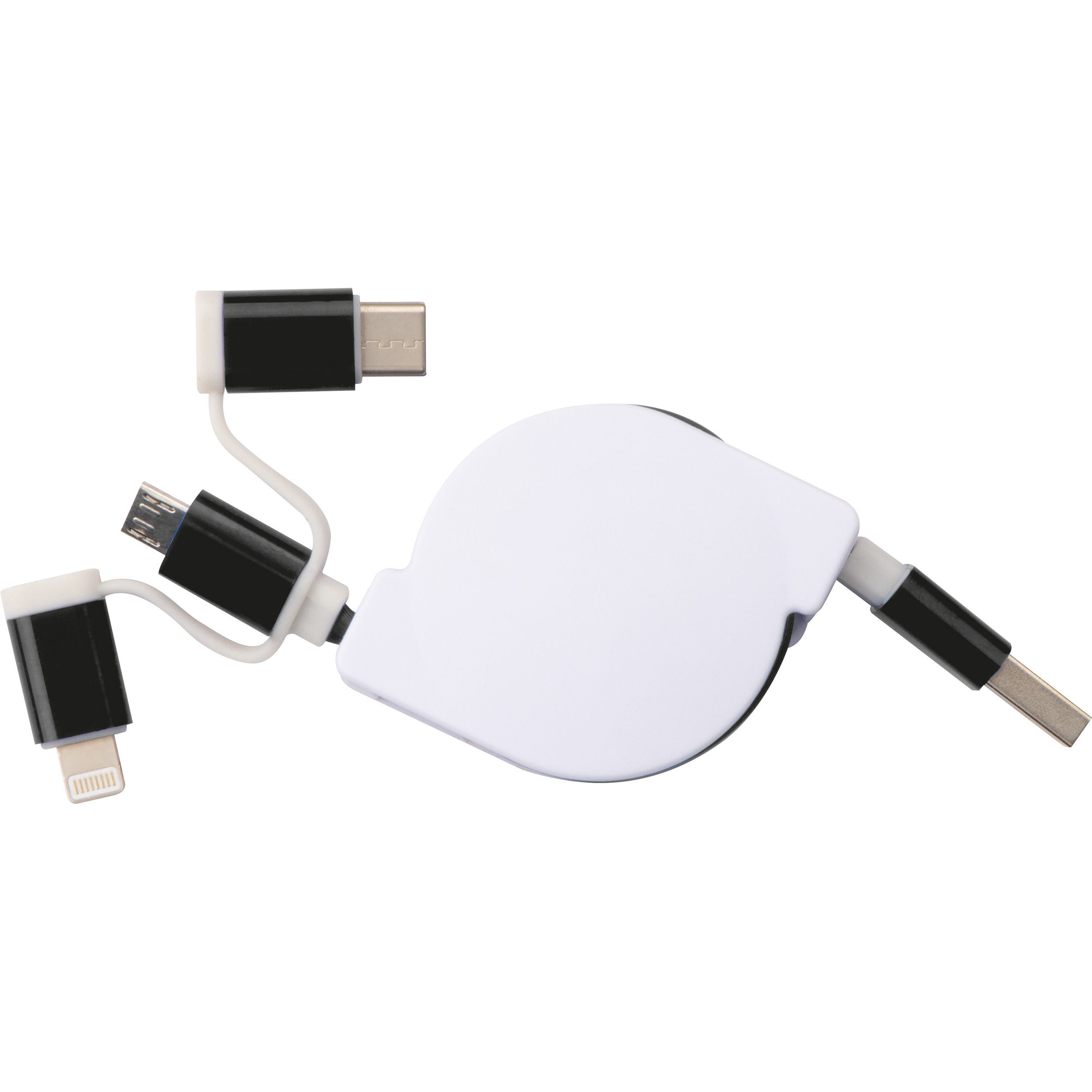 Ausziehbares Ladekabel 3in1 - schwarz-582