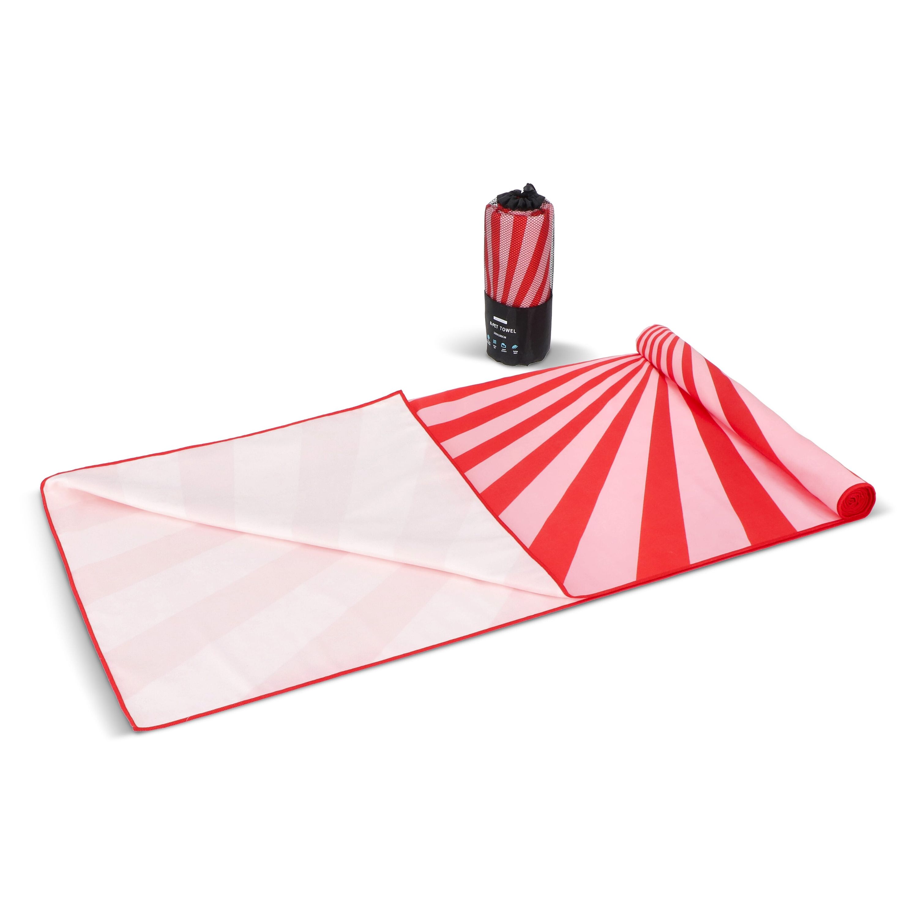 R-PET-Schnelltrocknungs-Strandrtuch 100x180 cm - rot-652