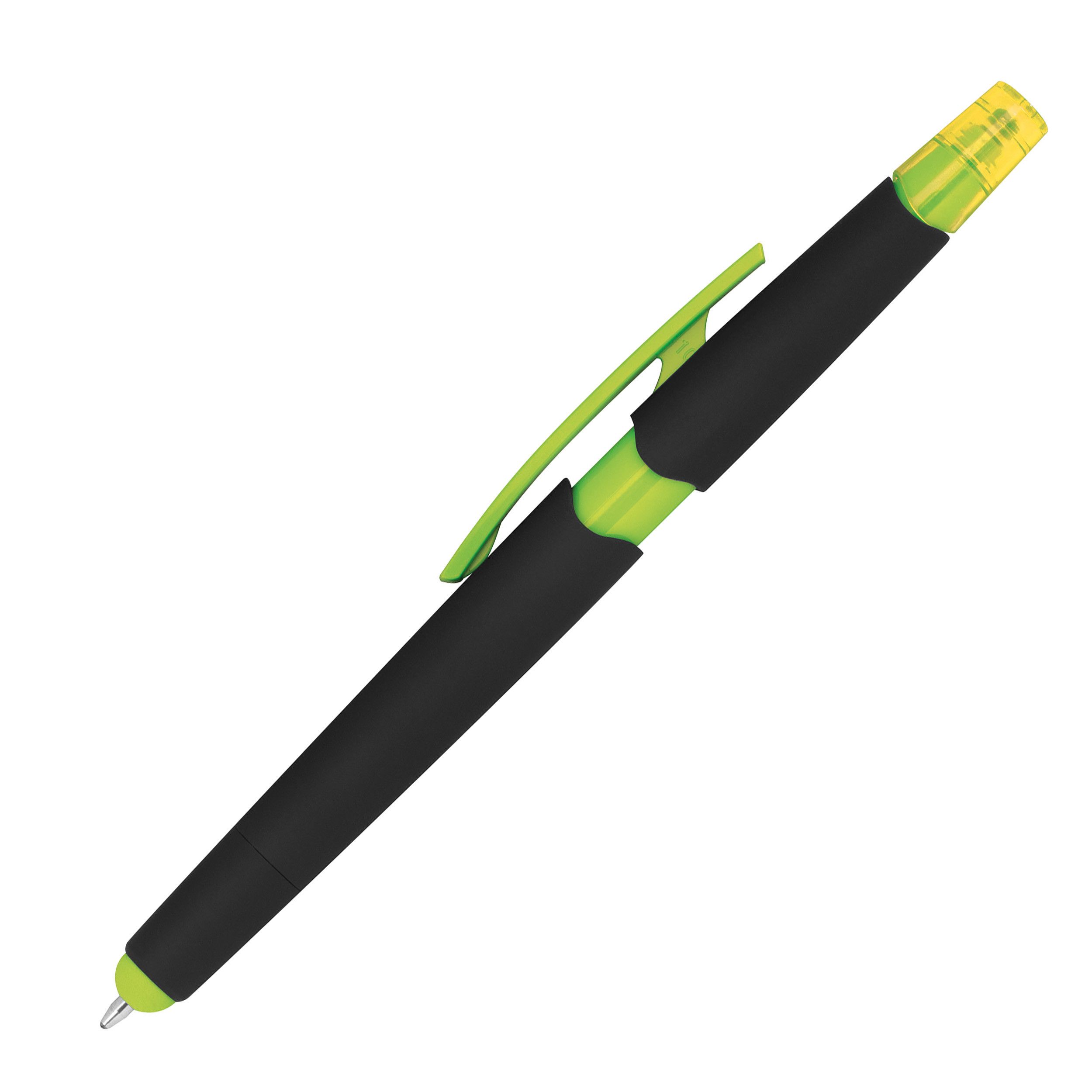 Kugelschreiber mit Textmarker und Touchfunktion - apfelgrün-790