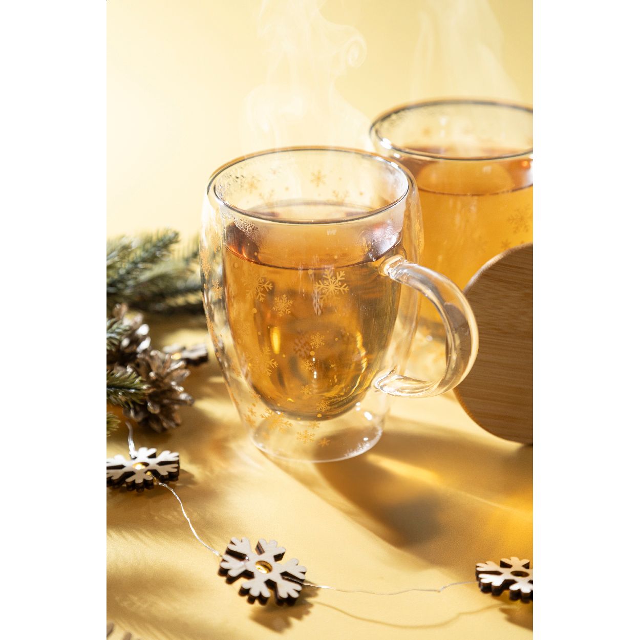 Snostro Weihnachts-Thermobecher aus Glas - transparent-72