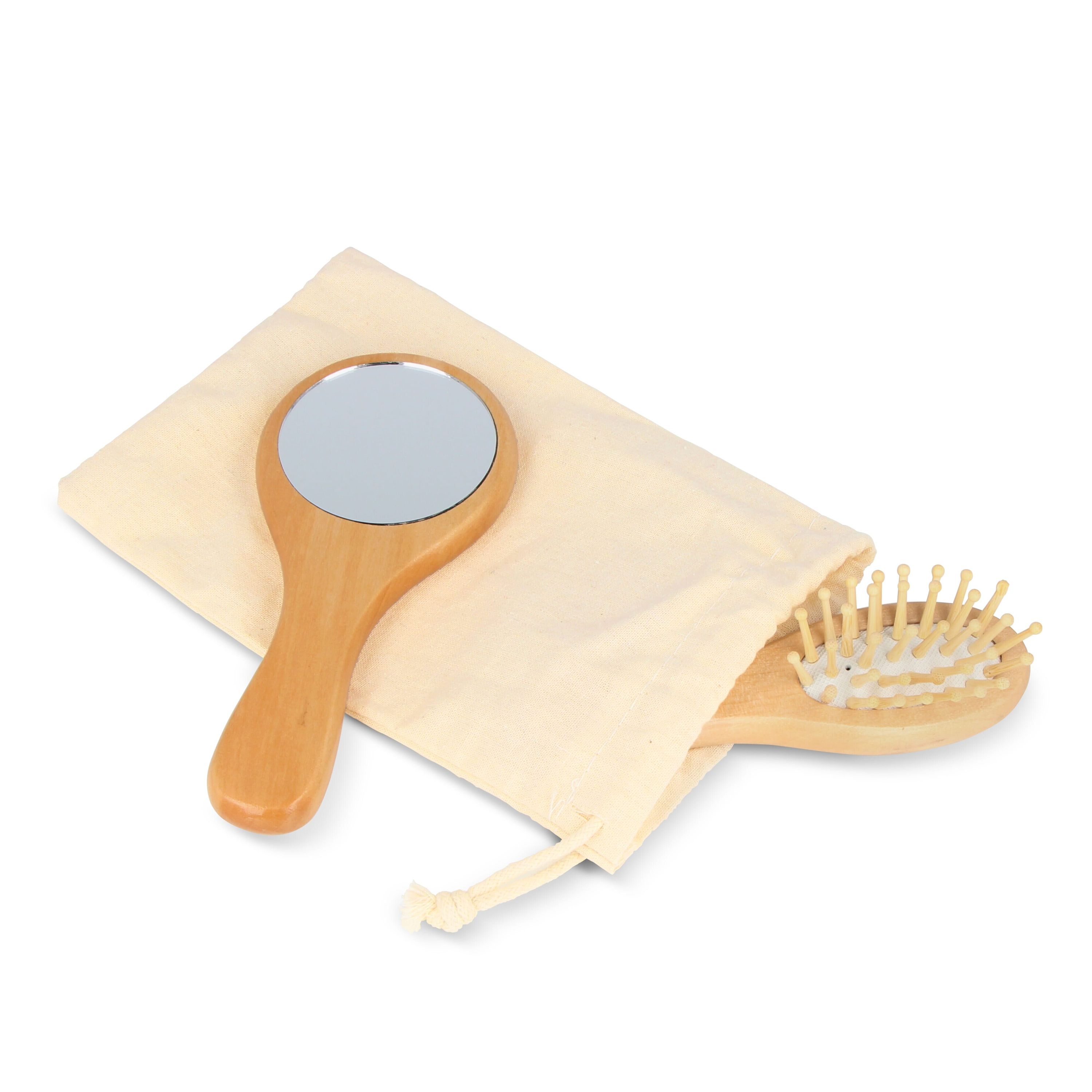 Schima superba Holz Pinsel & Spiegel Set - natur-66