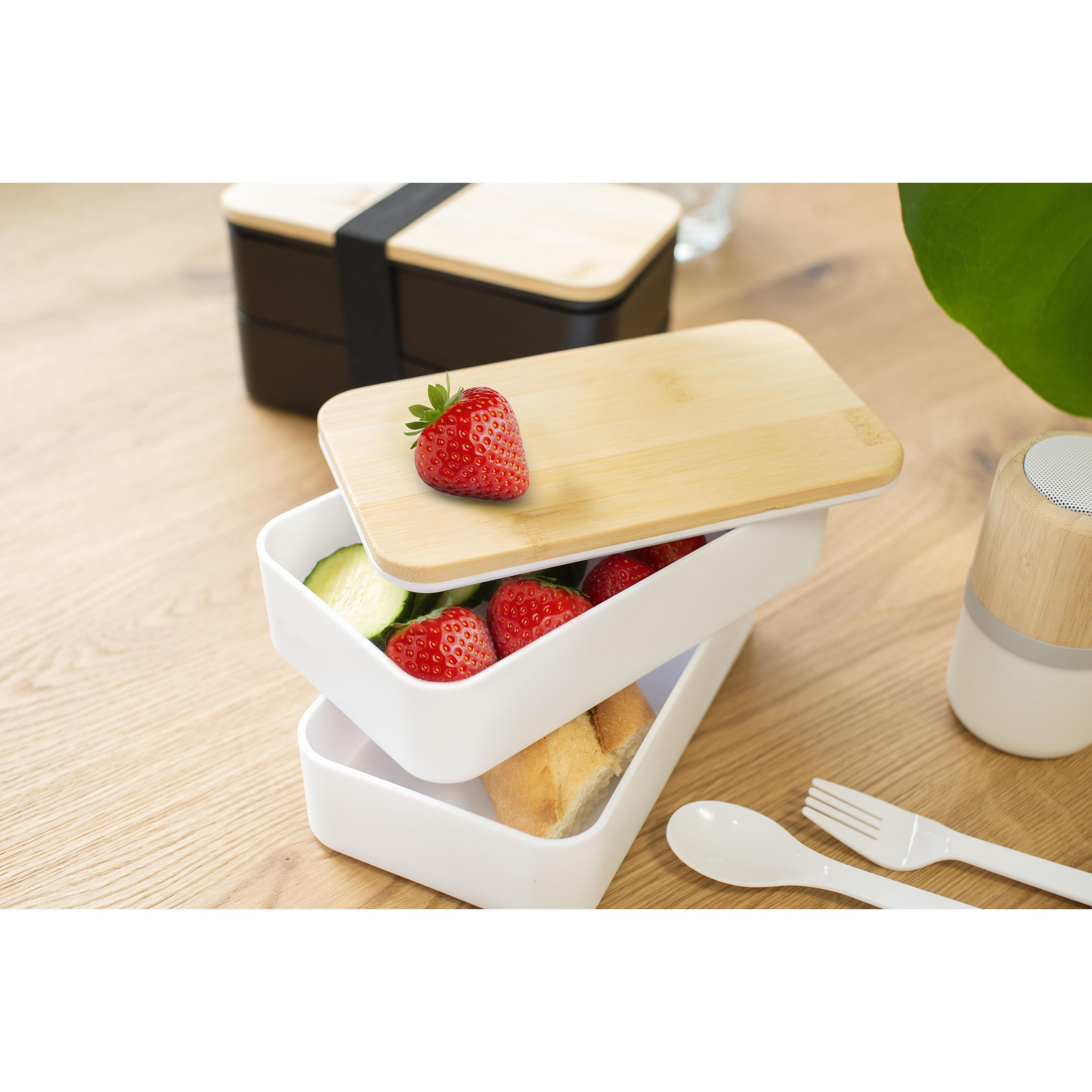 Doppellagige PP-Lunchbox Maxton - schwarz-625