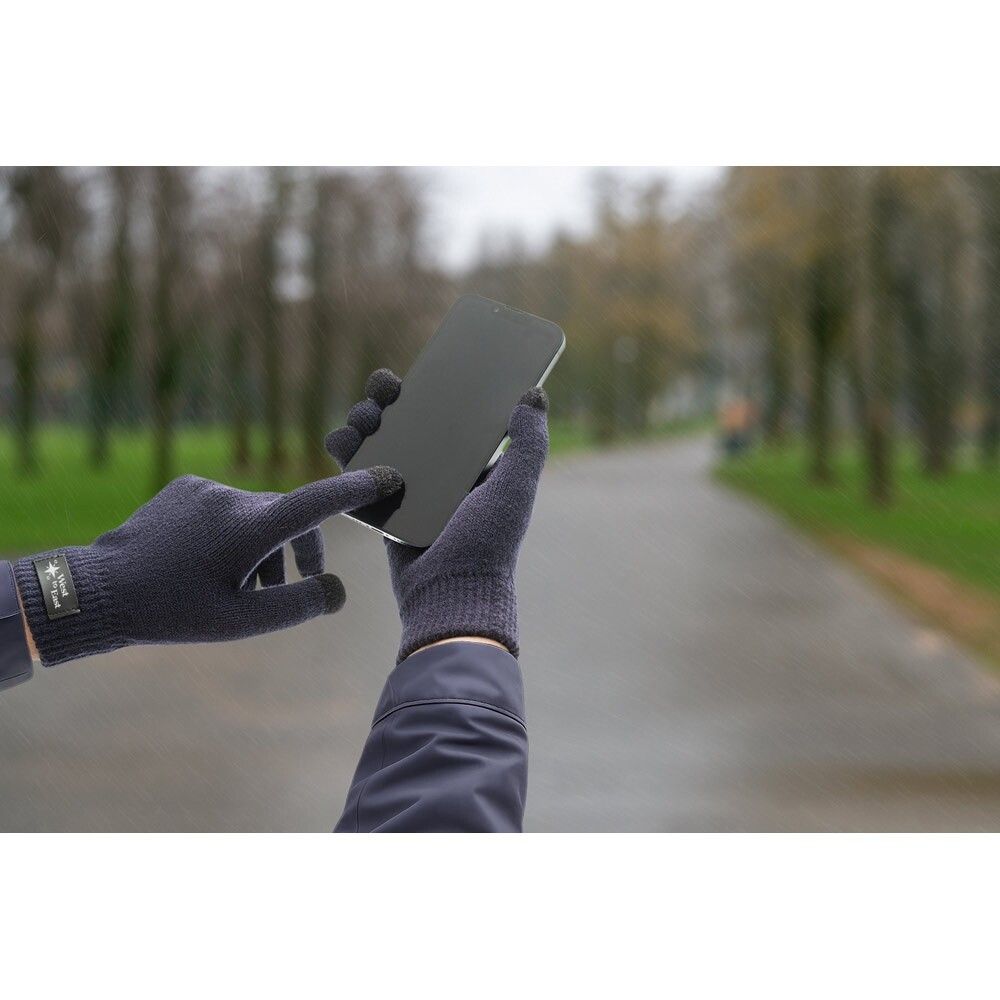 BURROW Handschuhe aus recyceltem Polyester (100% rPET) mit Tastspitzen - schwarz-599