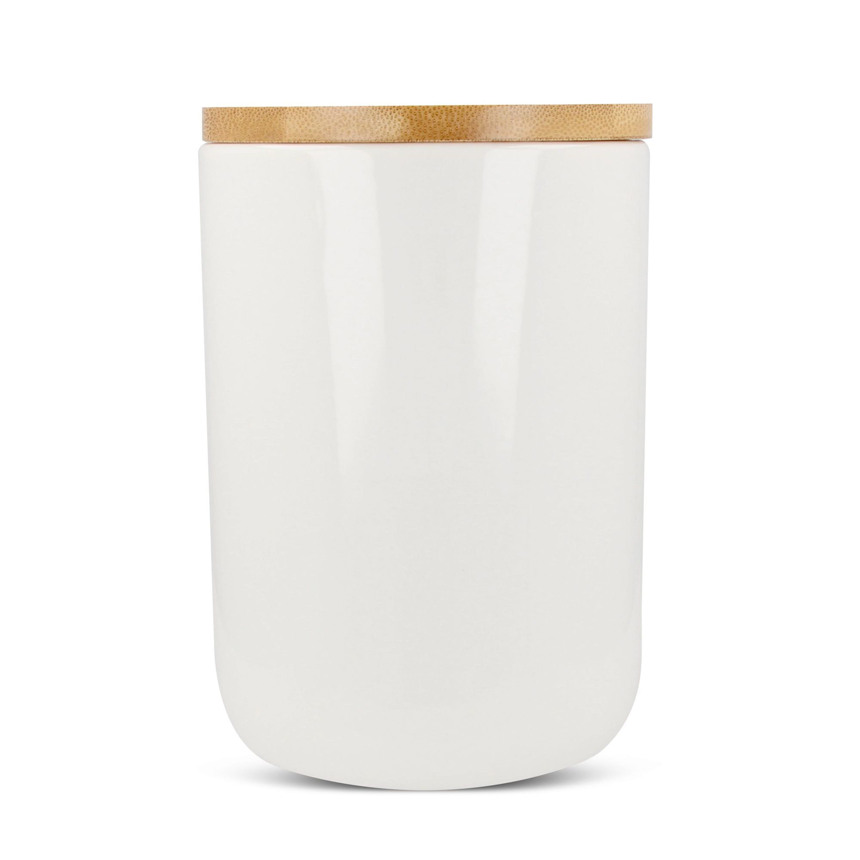 Vorratsdose Keramik & Bambus 900ml - weiss-957